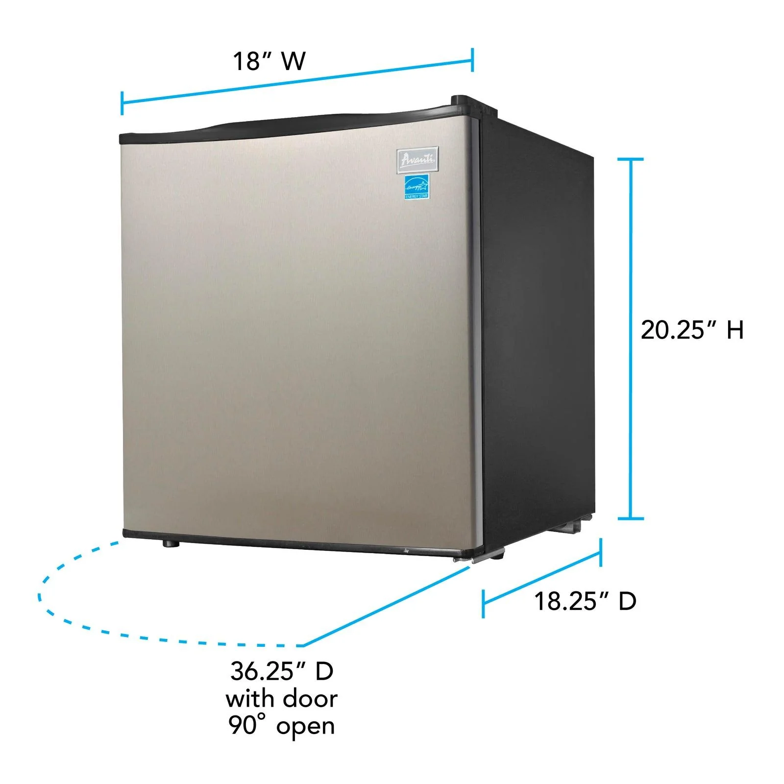AR17T3S Avanti 1.7 cu. ft. Compact Refrigerator - Stainless Steel - Image 8