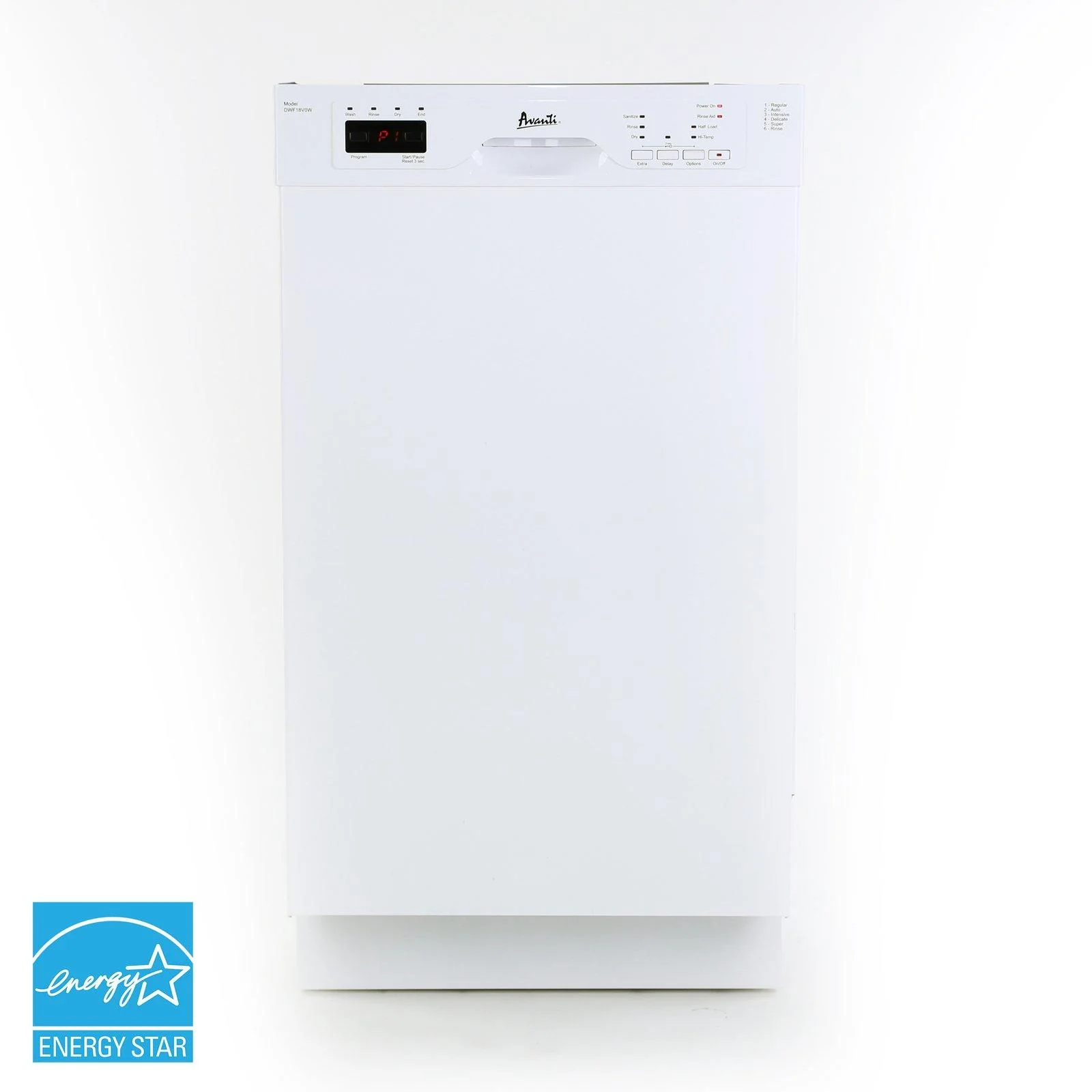 DWF18V0W Avanti 18" Built In Dishwasher - White