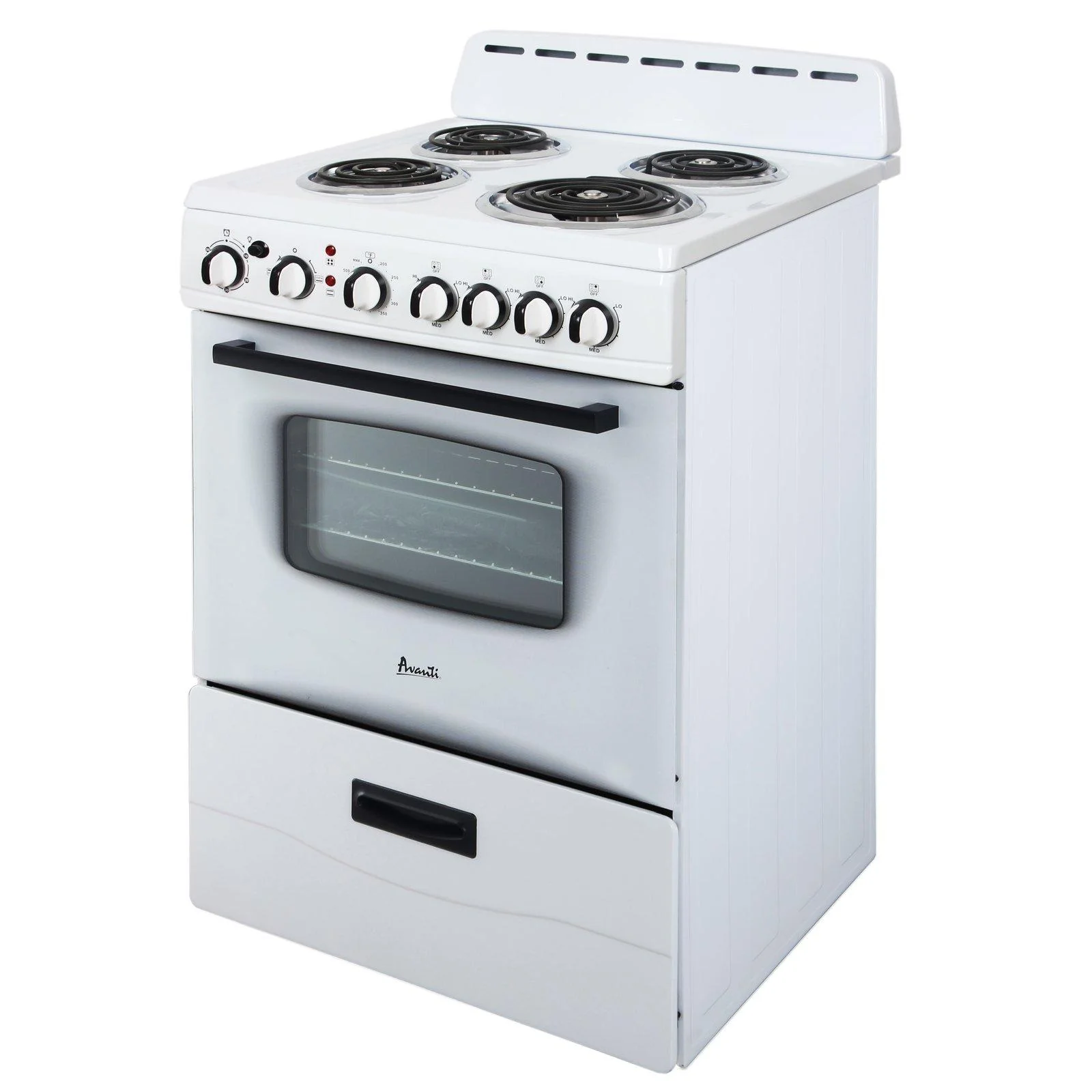 ERU240P0W Avanti 24" Electric Range Oven with Framed Glass Door - White - Image 4