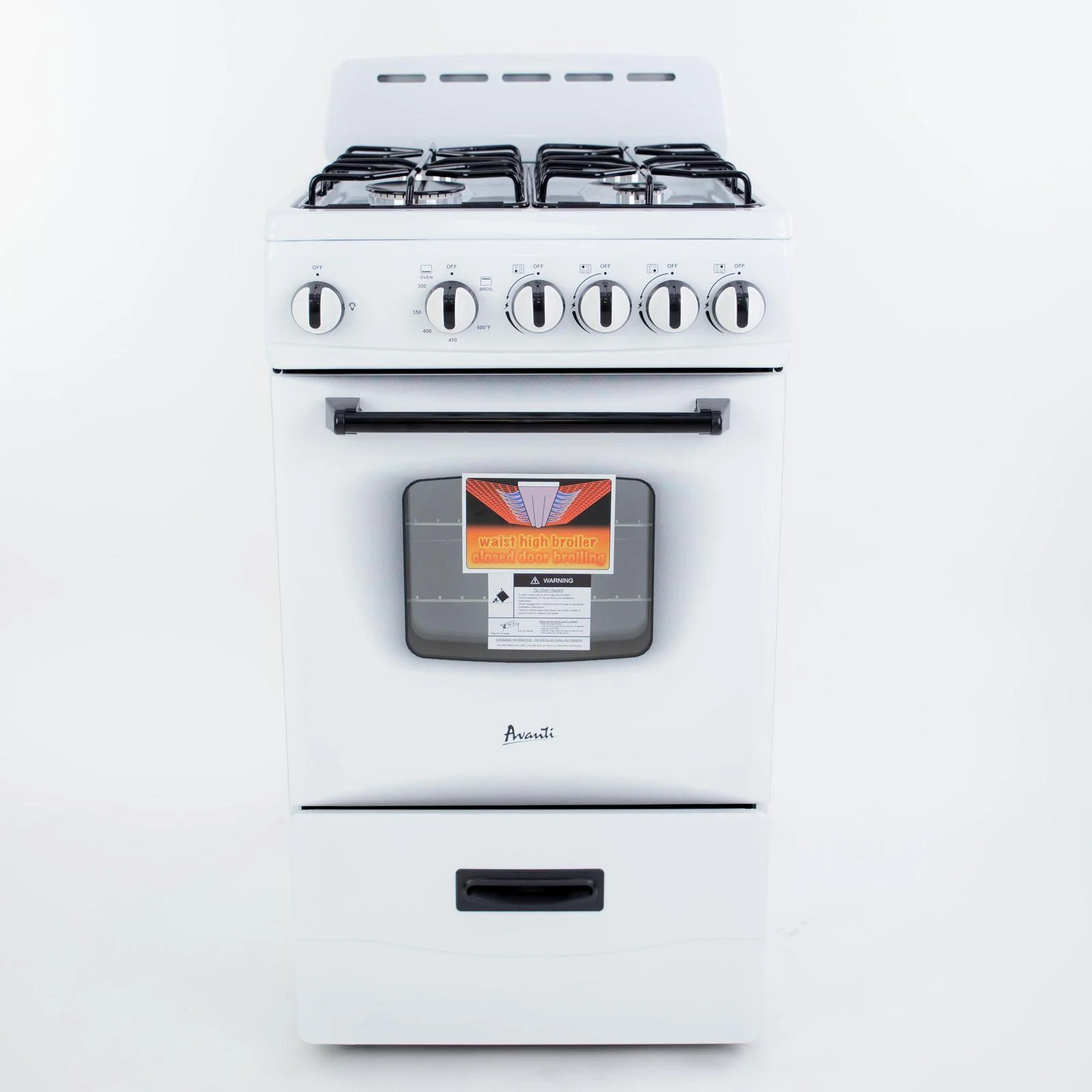GR2013CSS Avanti 20" Compact Gas Range Oven - Stainless Steel - Image 2