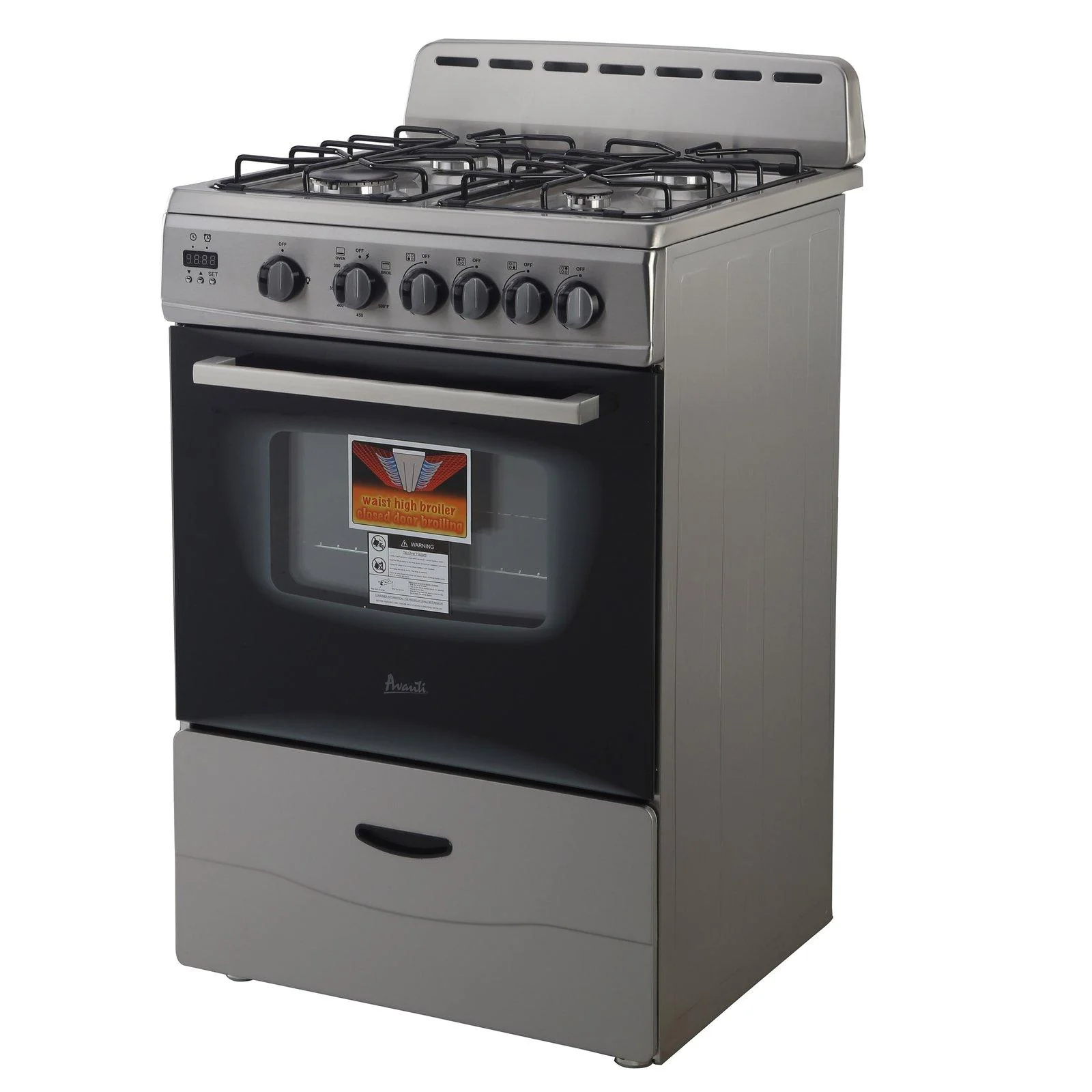 GR2415CB Avanti 24" Compact Gas Range Oven - Black - Image 8
