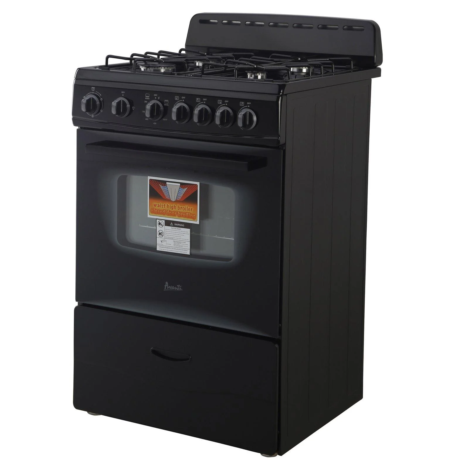GR2416CSS Avanti 24" Compact Gas Range Oven - Stainless Steel - Image 7