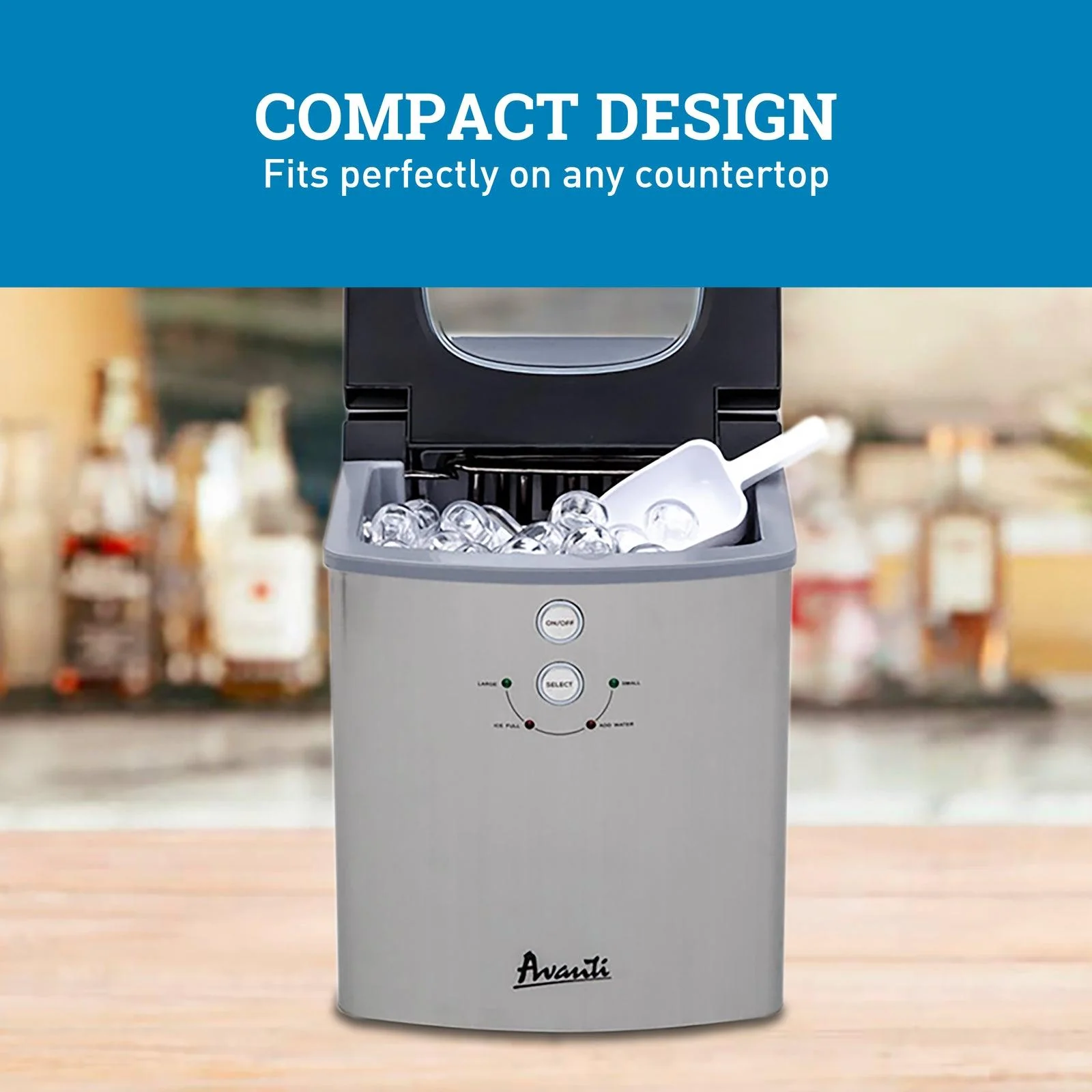 Avanti Portable Countertop Ice Maker - Black Stainless Steel / 33 lbs - Image 41