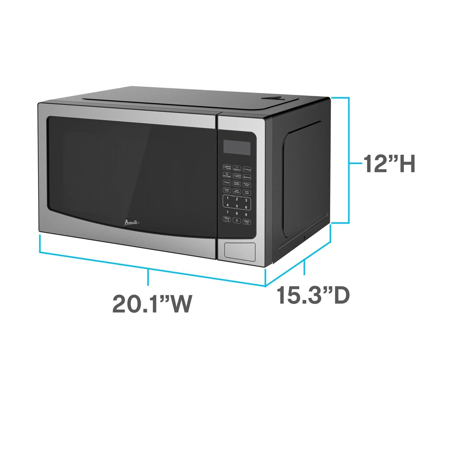 MT115V3S Avanti Microwave Oven, 1.1 cu. ft. Capacity - Stainless Steel - Image 3
