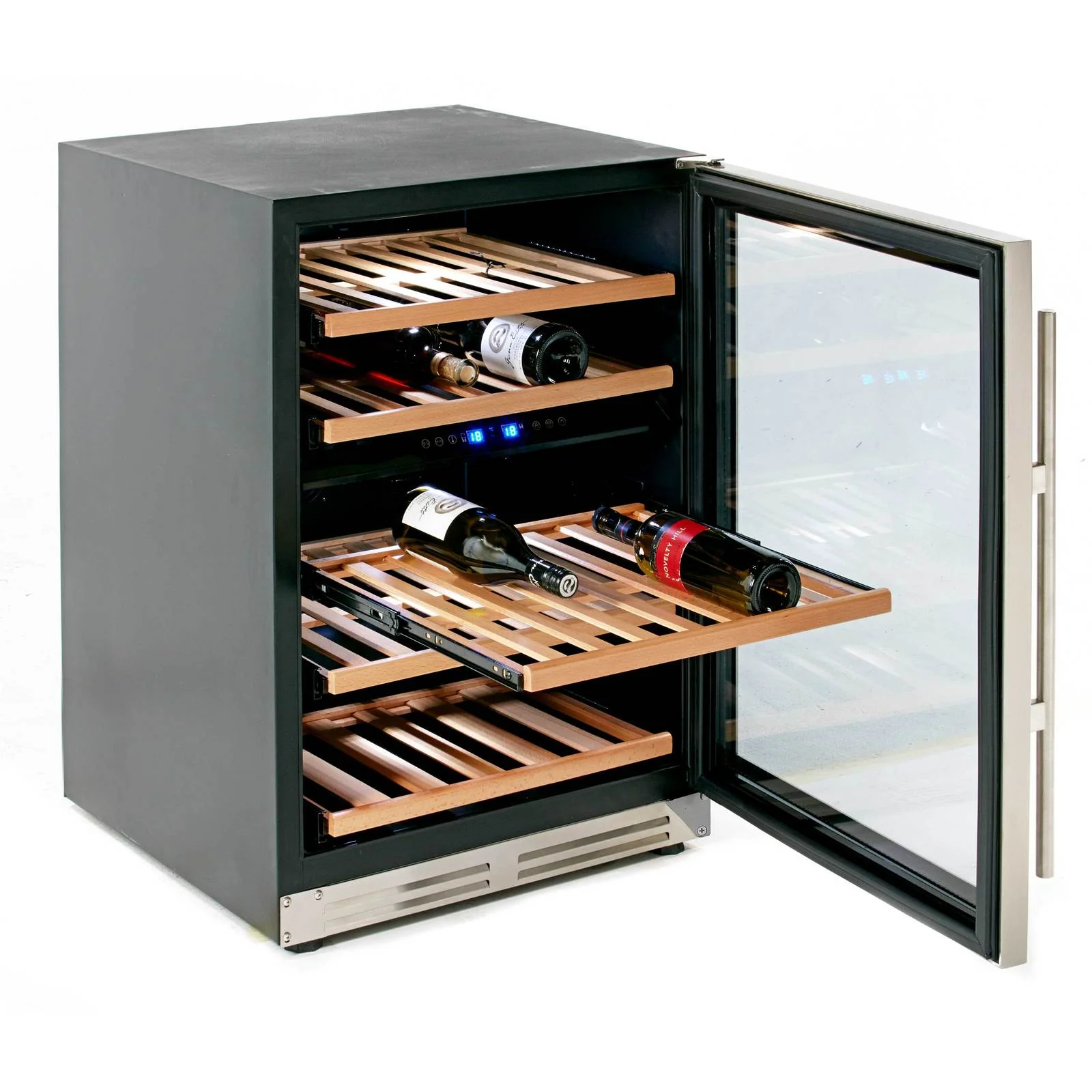 Avanti WCF43S3SD 43 Bottle DESIGNER Series Dual-Zone Wine Cooler - Stainless Steel with Black Cabinet / 43 Bottles - Image 3
