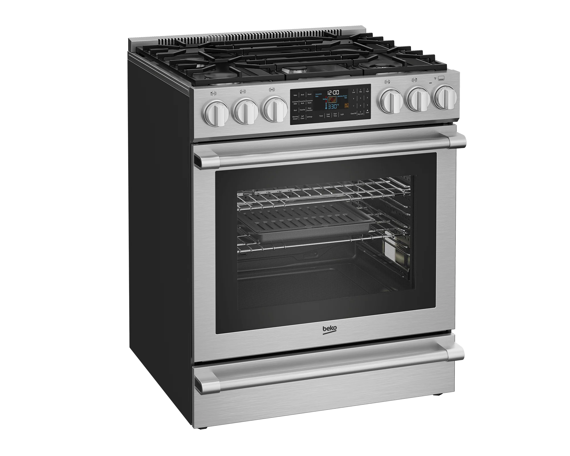 Beko SLDF30542SS 30" Stainless Steel Slide-In Dual Fuel Range - Image 2