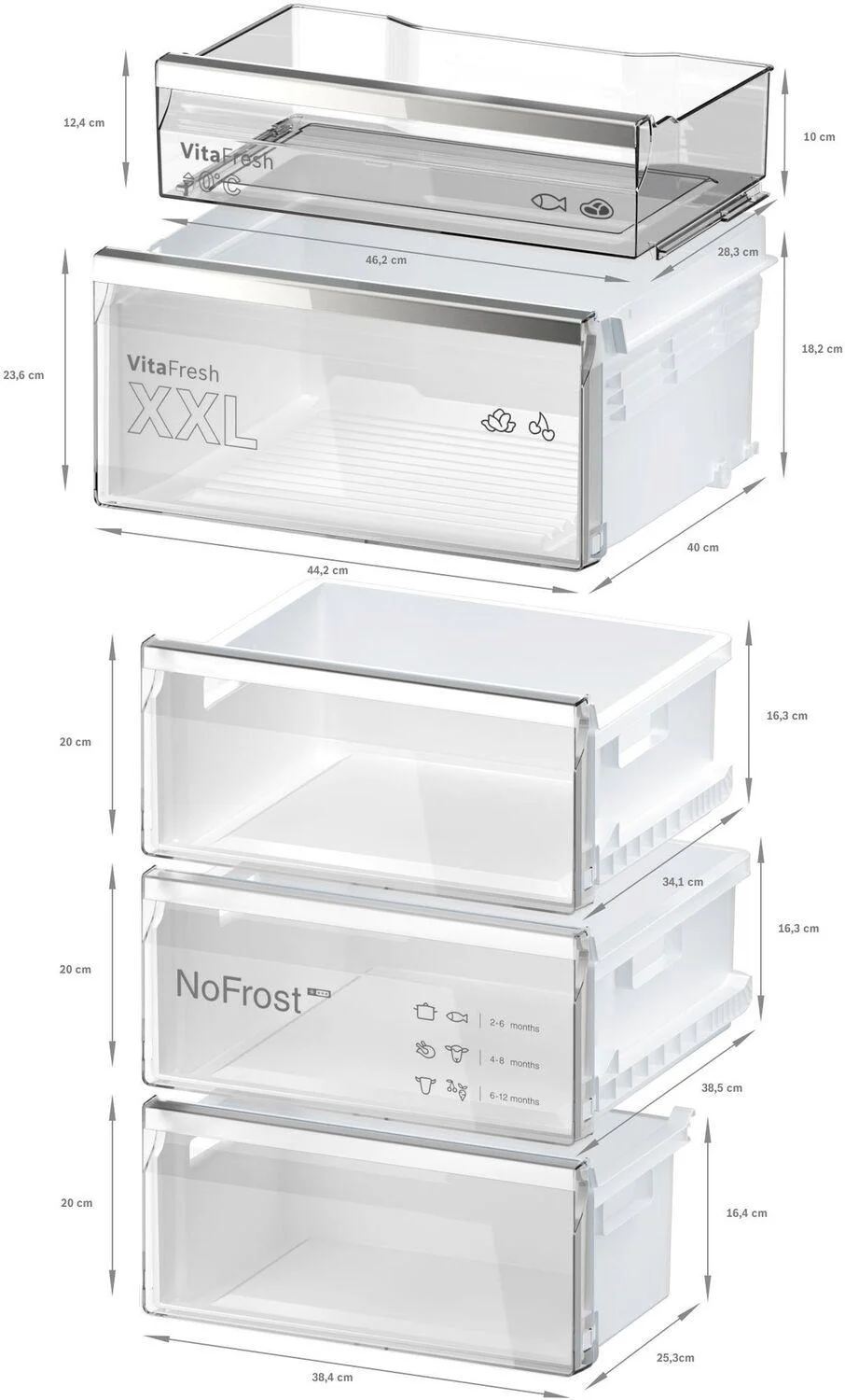 Bosch B24CB50ESS 500 Series, free-standing fridge-freezer with freezer at bottom, 24'', Brushed steel (with anti-fingerprint), Total No Frost - Image 15