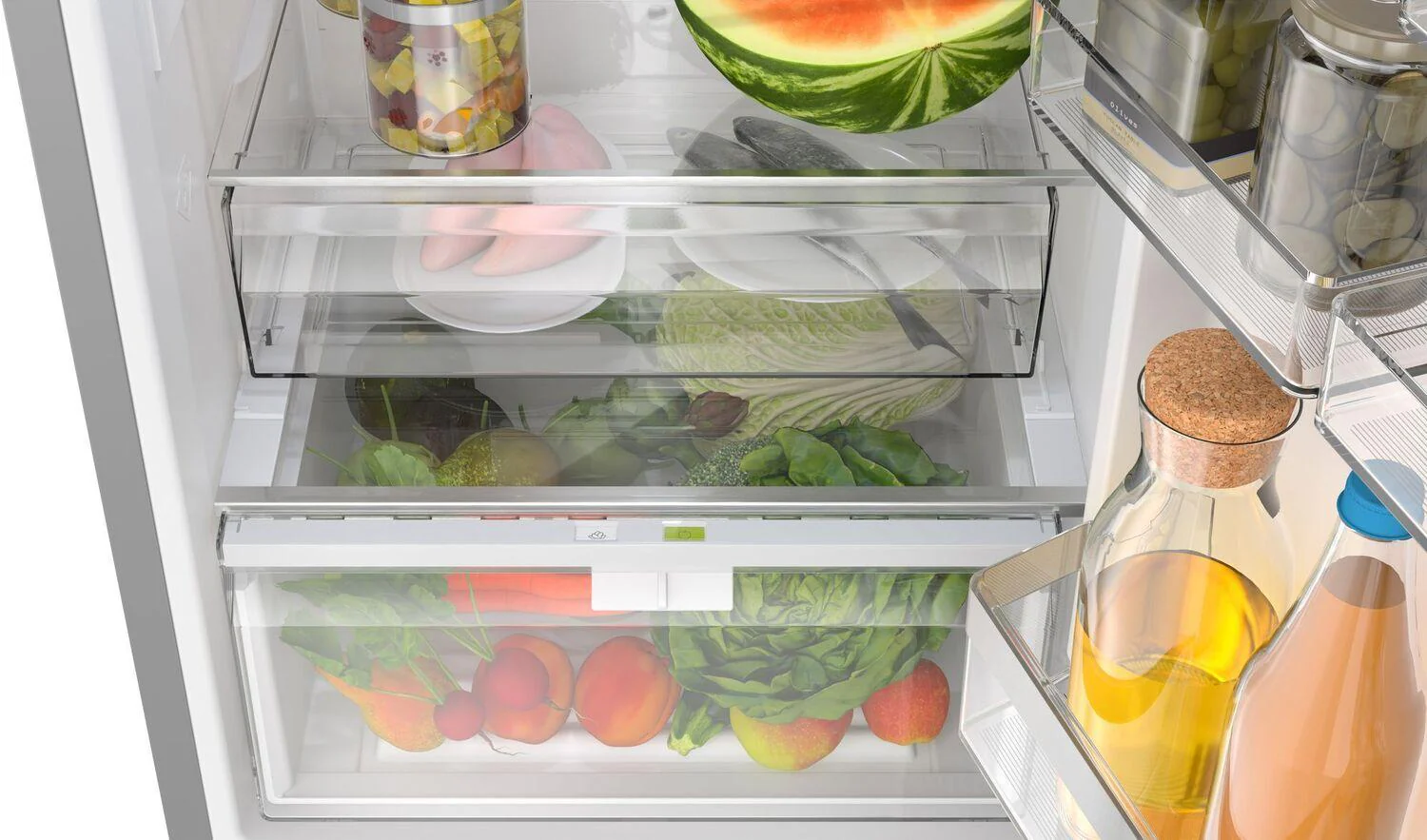 Bosch B24CB80ESW 800 Series, free-standing fridge-freezer with freezer at bottom, glass door, 24'', White, Total No Frost - Image 6