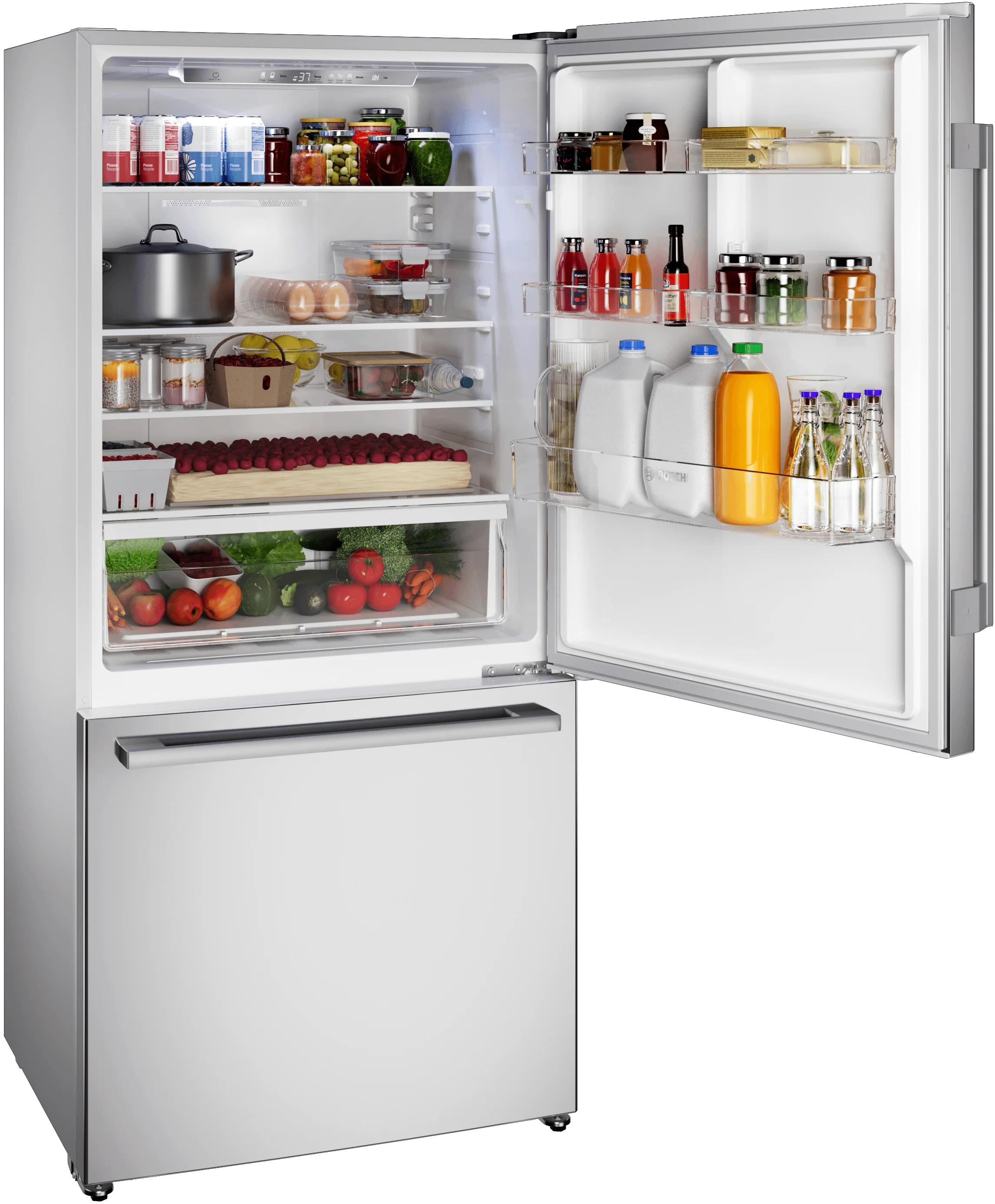 Bosch B33CM10SNS 100 Series, free-standing fridge-freezer with freezer at bottom, Brushed steel (with anti-fingerprint), Total No Frost - Image 16