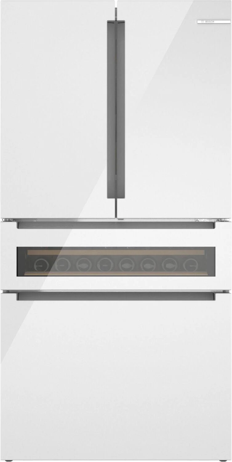 Bosch B36CL81ENW 800 Series, French Door Bottom Mount Refrigerator, Glass door, 36'', White, Total No Frost - Image 2