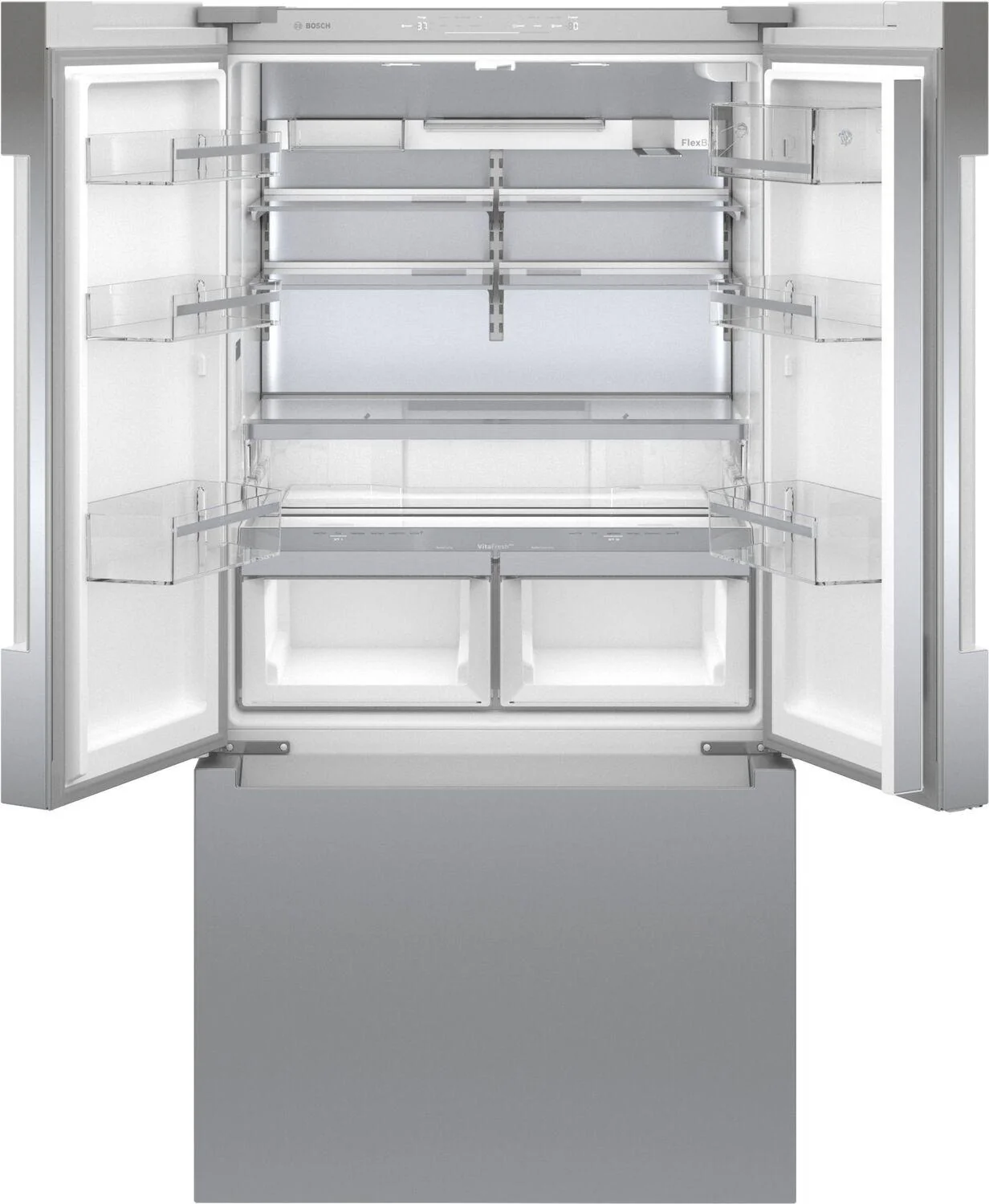 Bosch B36CT81ENS 800 Series, French Door Bottom freezer, multi door, 36'', Brushed steel (with anti-fingerprint), Total No Frost - Image 2
