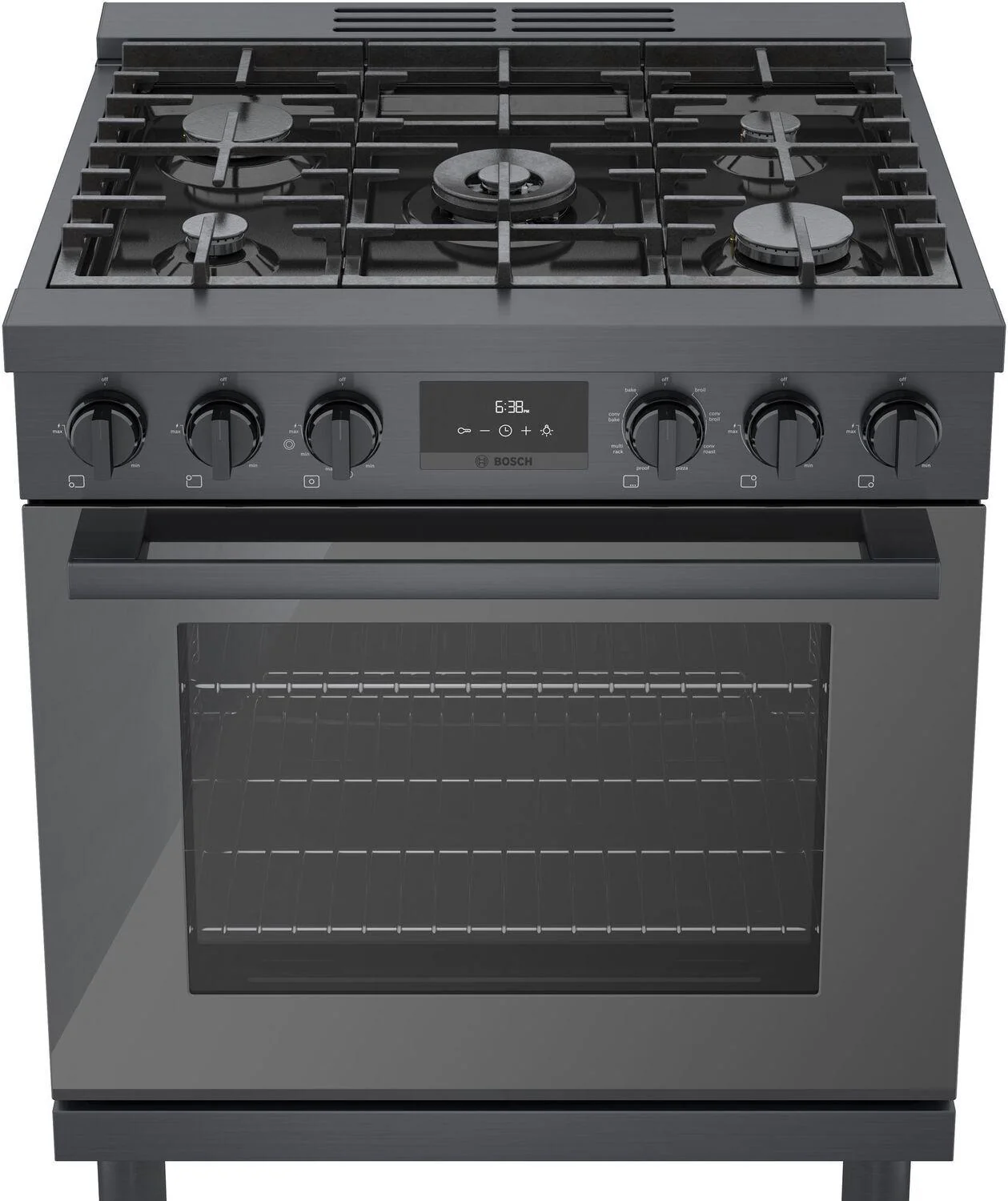 Bosch HDS8045U 800 Series, Dual fuel freestanding range, 30'', Black stainless steel - Image 11