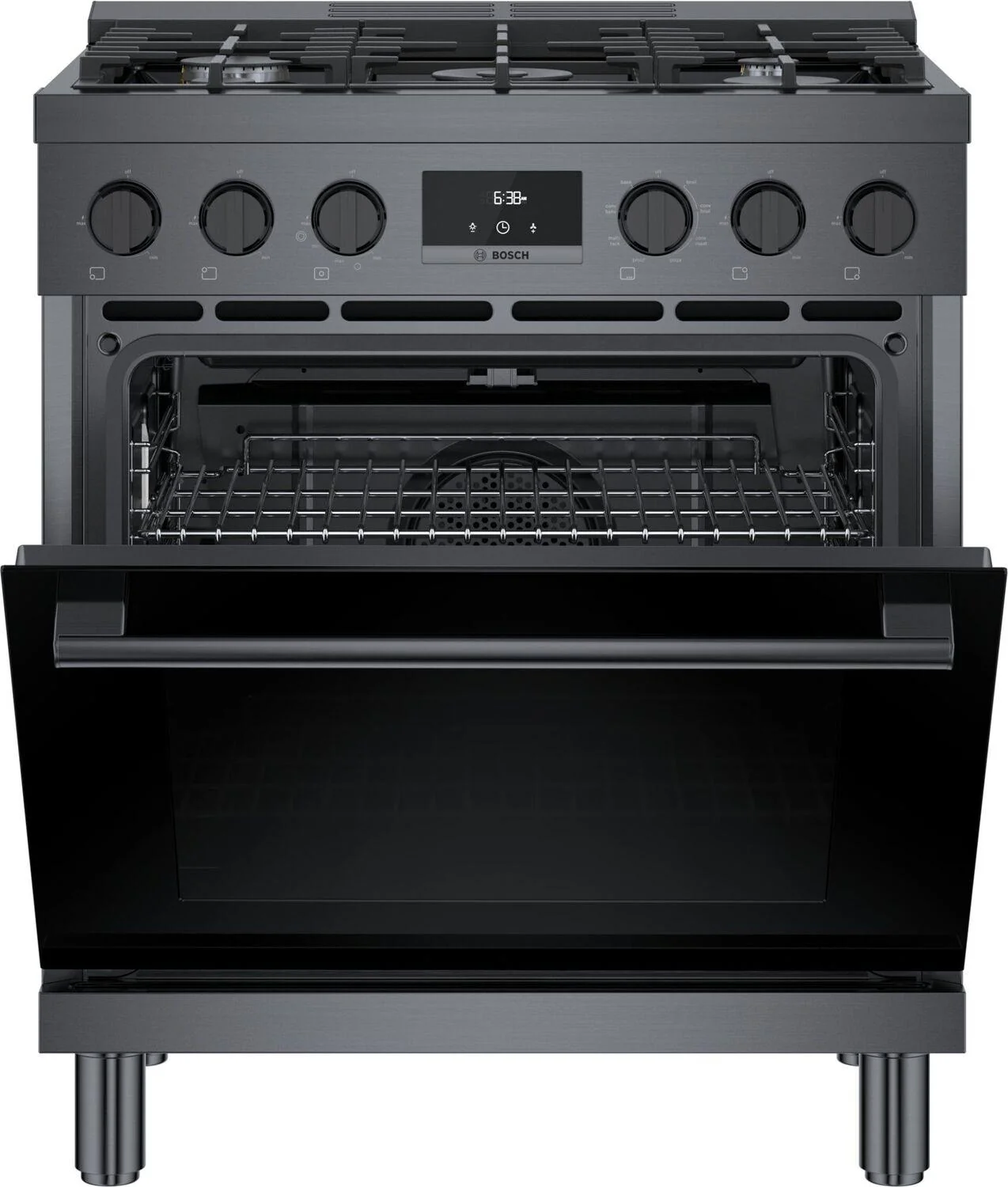 Bosch HDS8045U 800 Series, Dual fuel freestanding range, 30'', Black stainless steel - Image 15