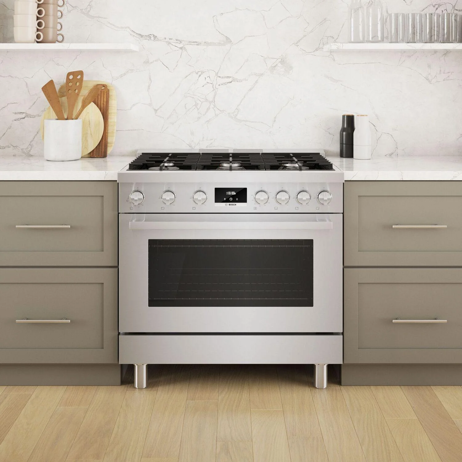 Bosch HDS8655U 800 Series, Dual fuel freestanding range, 36'', Stainless steel - Image 12