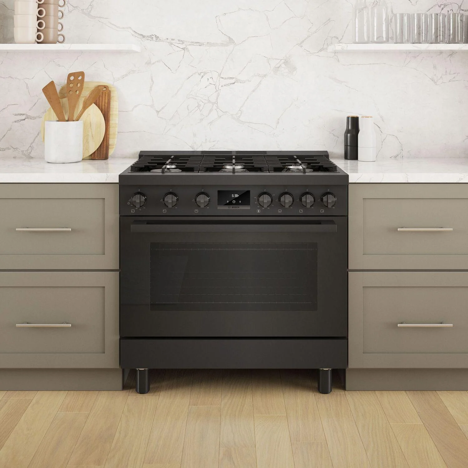 Bosch HGS8645UC 800 Series, Gas freestanding range, 36'', Black stainless steel - Image 11