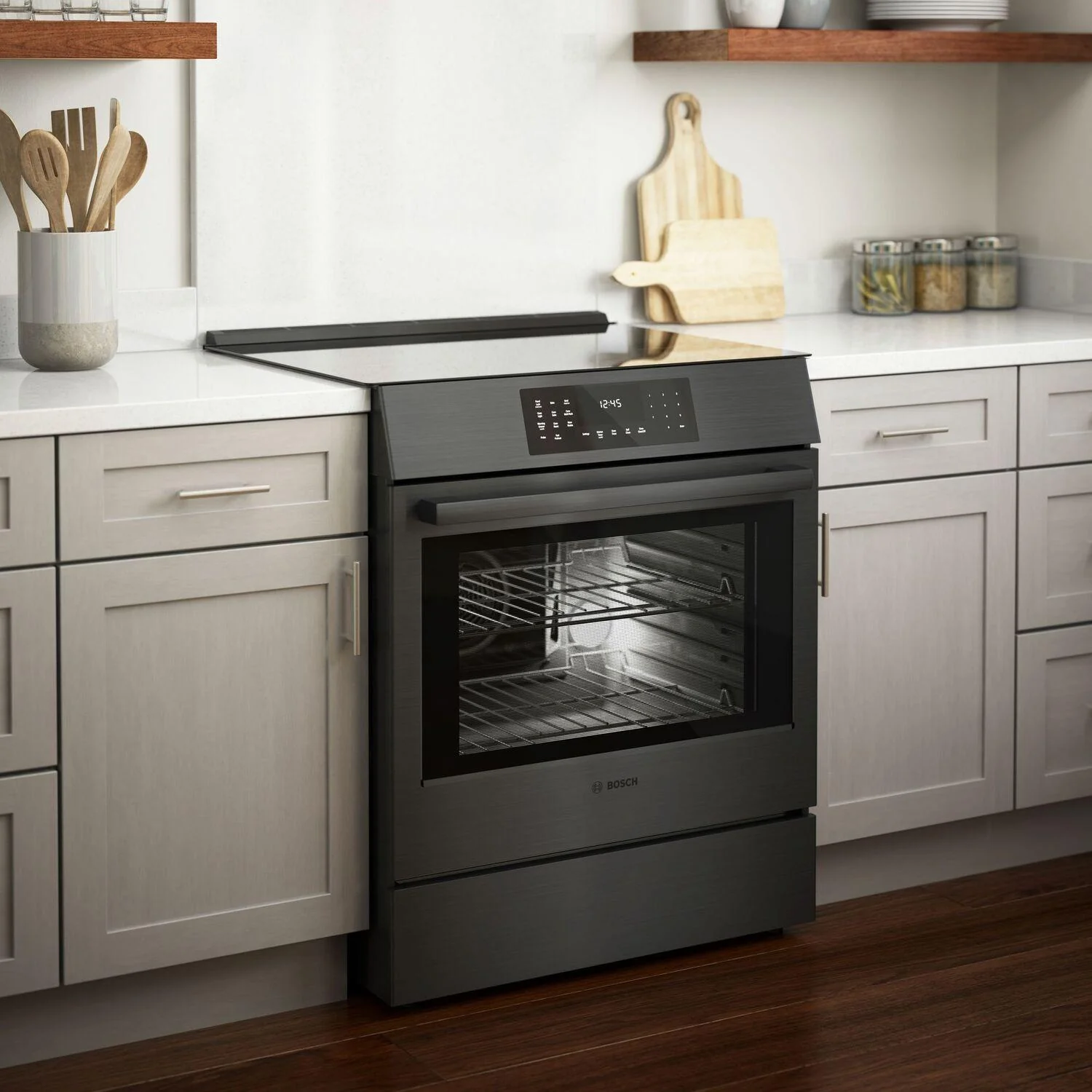 Bosch HII8047U 800 Series, Induction slide-in range, 30'', Black stainless steel - Image 6