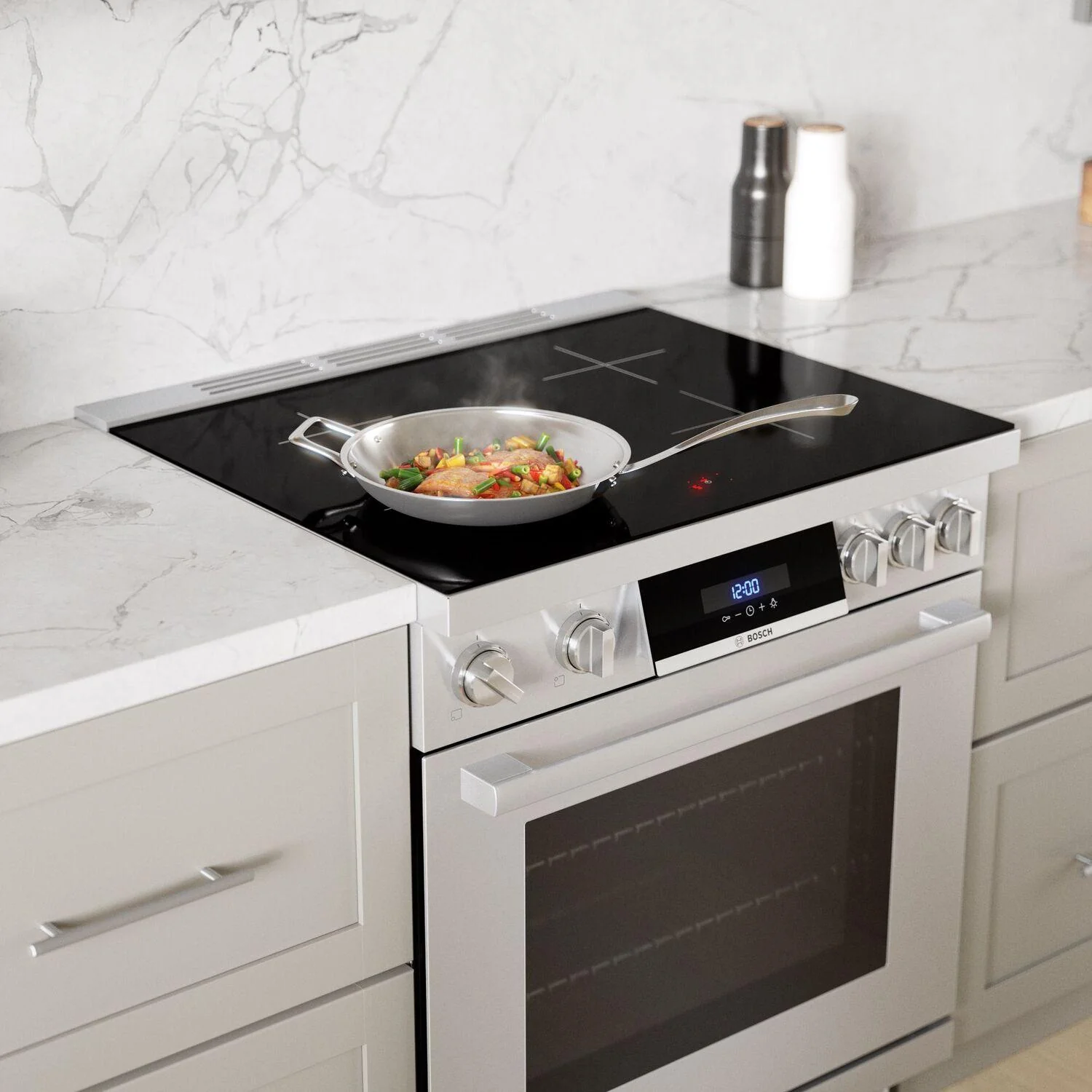 Bosch HIS8055U 800 Series, Induction freestanding range cooker, Stainless steel - Image 2