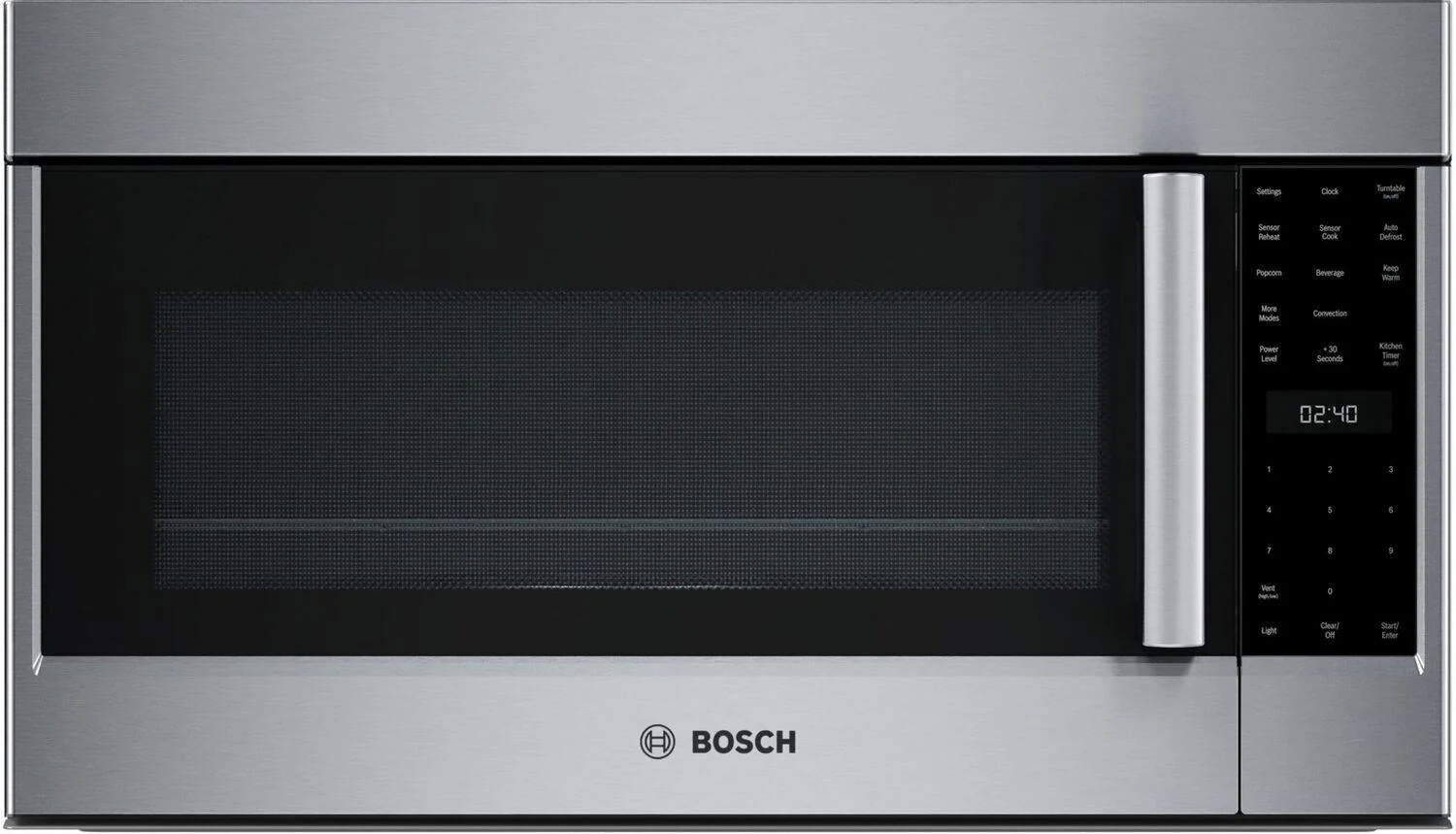 Bosch HMV8054U 800 Series, Over-The-Range Microwave, 30'', Door Hinge: left, Stainless steel
