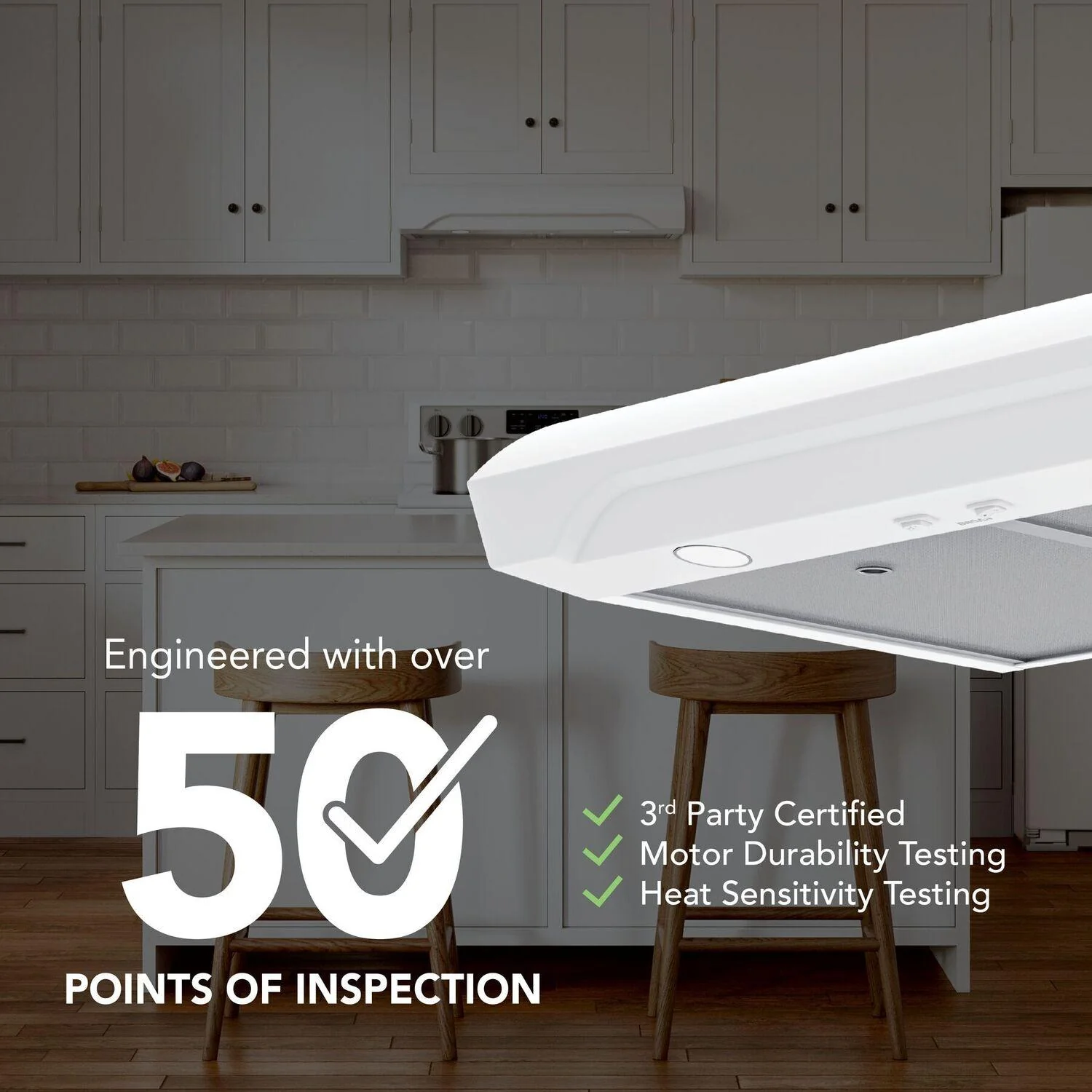 Broan ALT1303WW Alta 30-Inch 350 MAX Blower CFM 1.5 Sones White Range Hood - Image 5