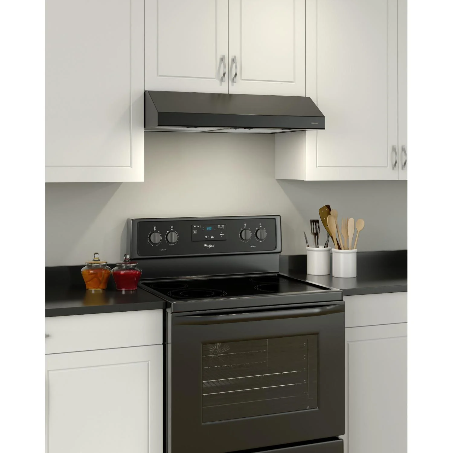 Broan BCSD130BL Glacier 30-Inch 300 Max Blower CFM 5 Sones Black Range Hood - Image 2