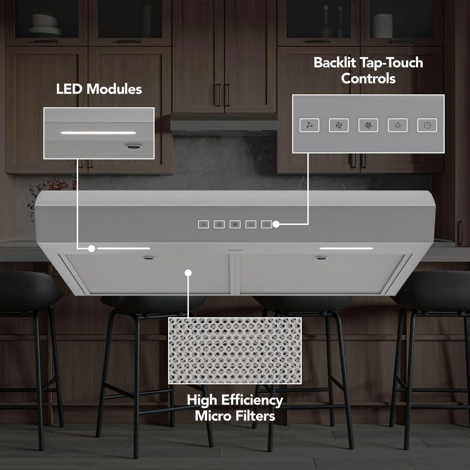 Broan MTR2363SS Mantra 36-Inch 350 MAX Blower CFM 1.5 Sones Stainless Steel Range Hood - Image 2