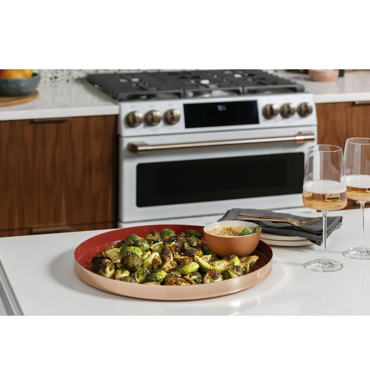 Cafe C2S950P4MW2 CAF(EBACK)™ 30" Smart Slide-In, Front-Control, Dual-Fuel, Double-Oven Range with Convection - Image 16