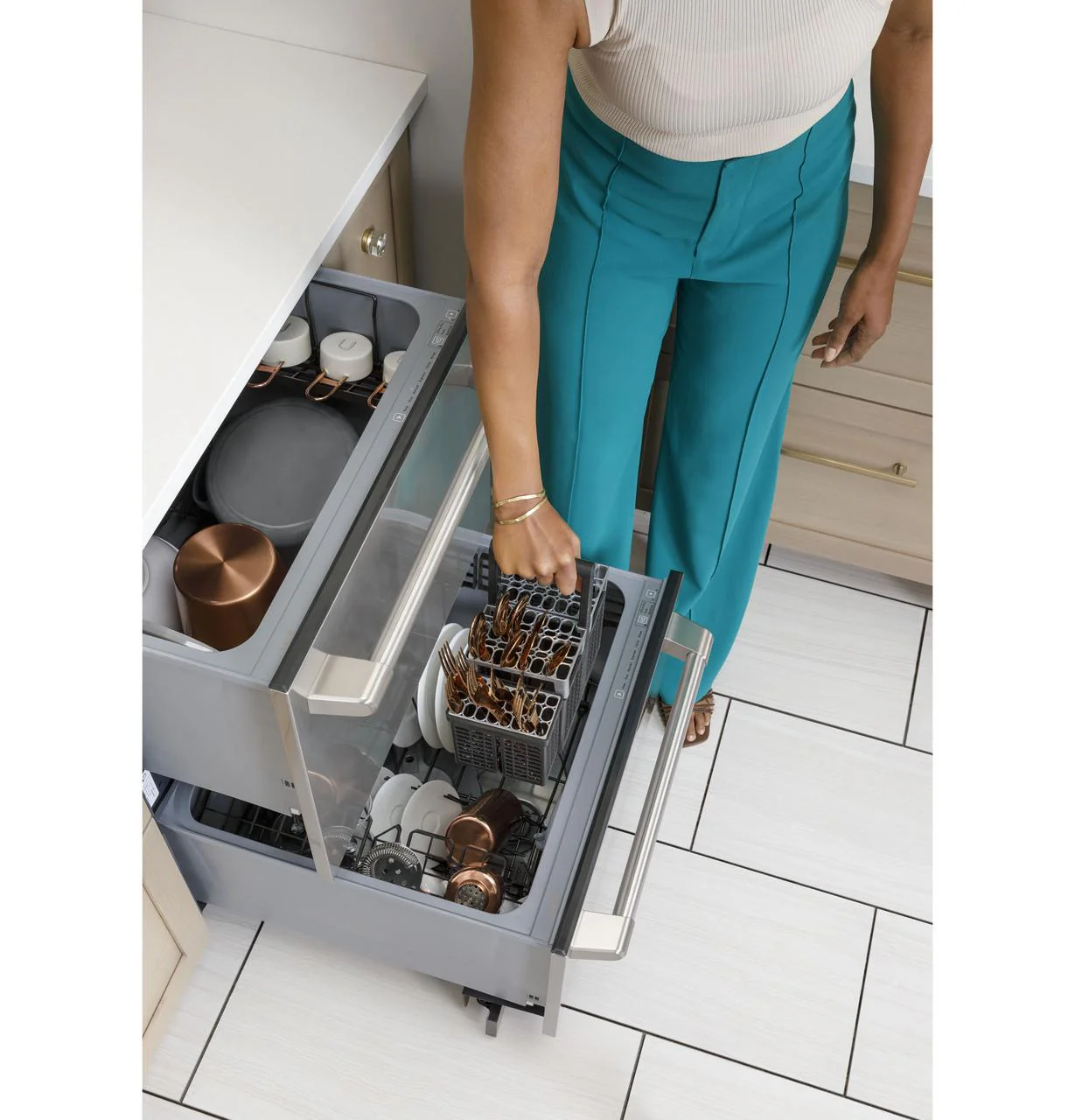Cafe CDD420P2TS1 CAF(EBACK)™ Dishwasher Double Drawer - Image 20