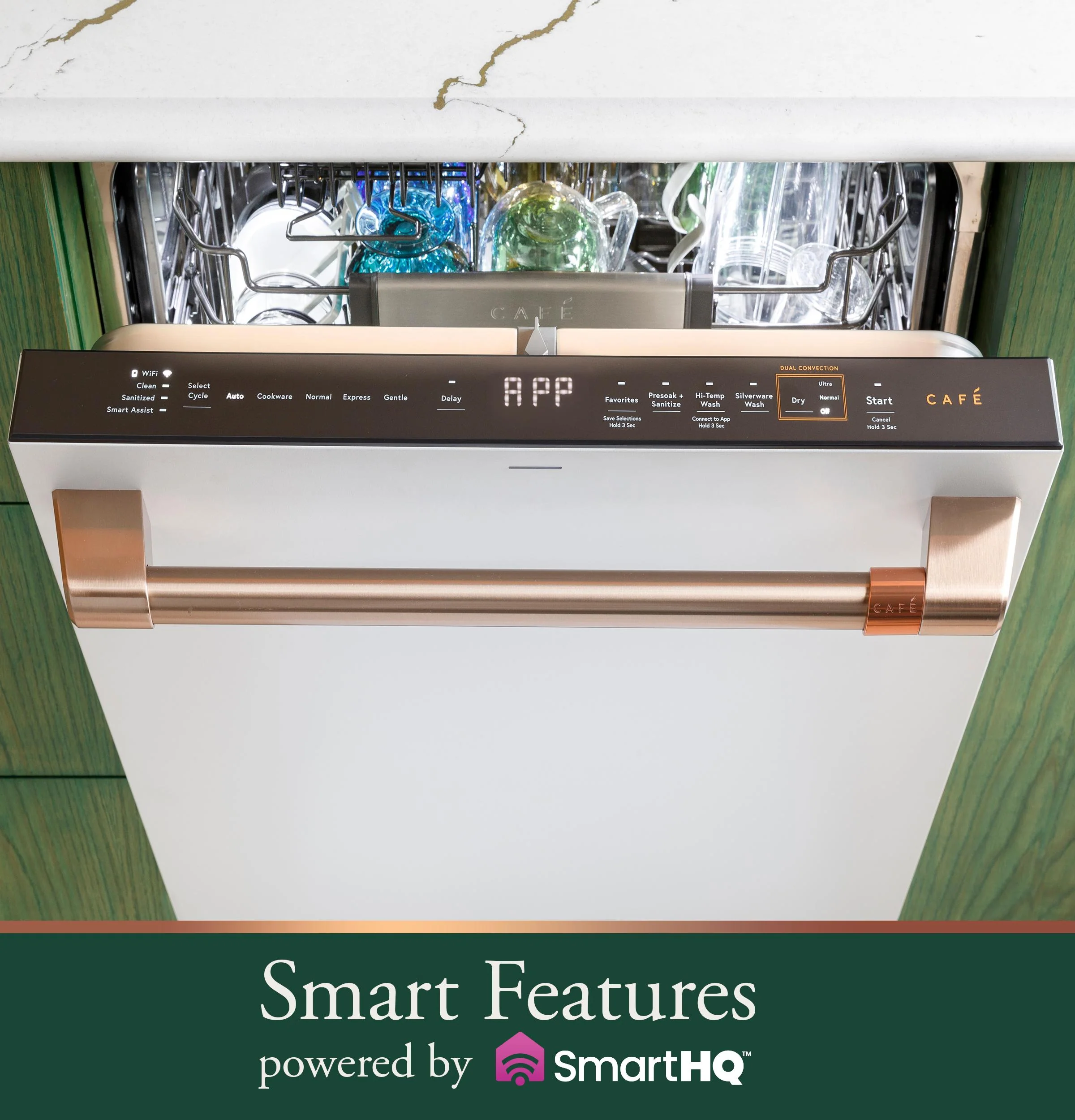 Cafe CDT888P4VW2 CAF(EBACK)™ CustomFit ENERGY STAR Stainless Interior Smart Dishwasher with Ultra Wash Top Rack and Dual Convection Ultra Dry, LED Lights, 39 dBA - Image 10