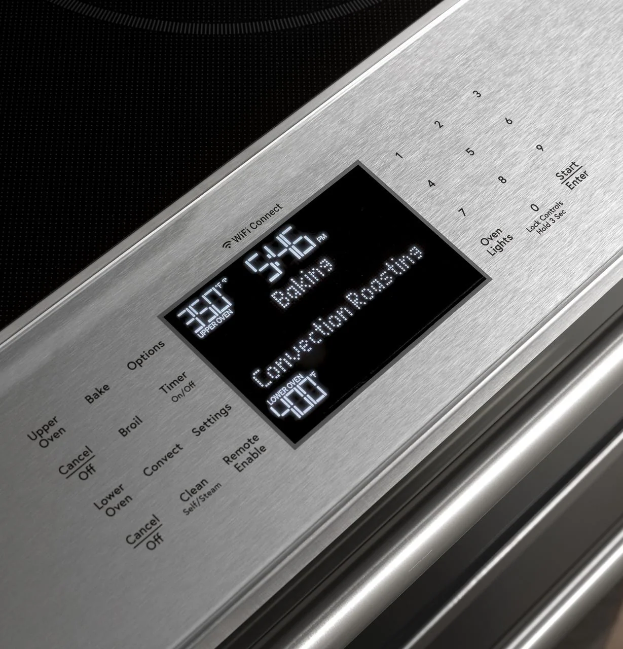 Caf(eback)™ 30" Smart Slide-In, Front-Control, Radiant and Convection Double-Oven Range in Platinum Glass - Image 6