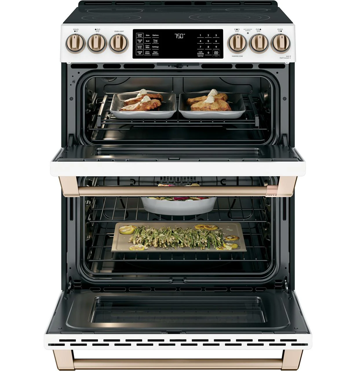 Cafe CES750P4MW2 CAF(EBACK)™ 30" Smart Slide-In, Front-Control, Radiant and Convection Double-Oven Range - Image 4
