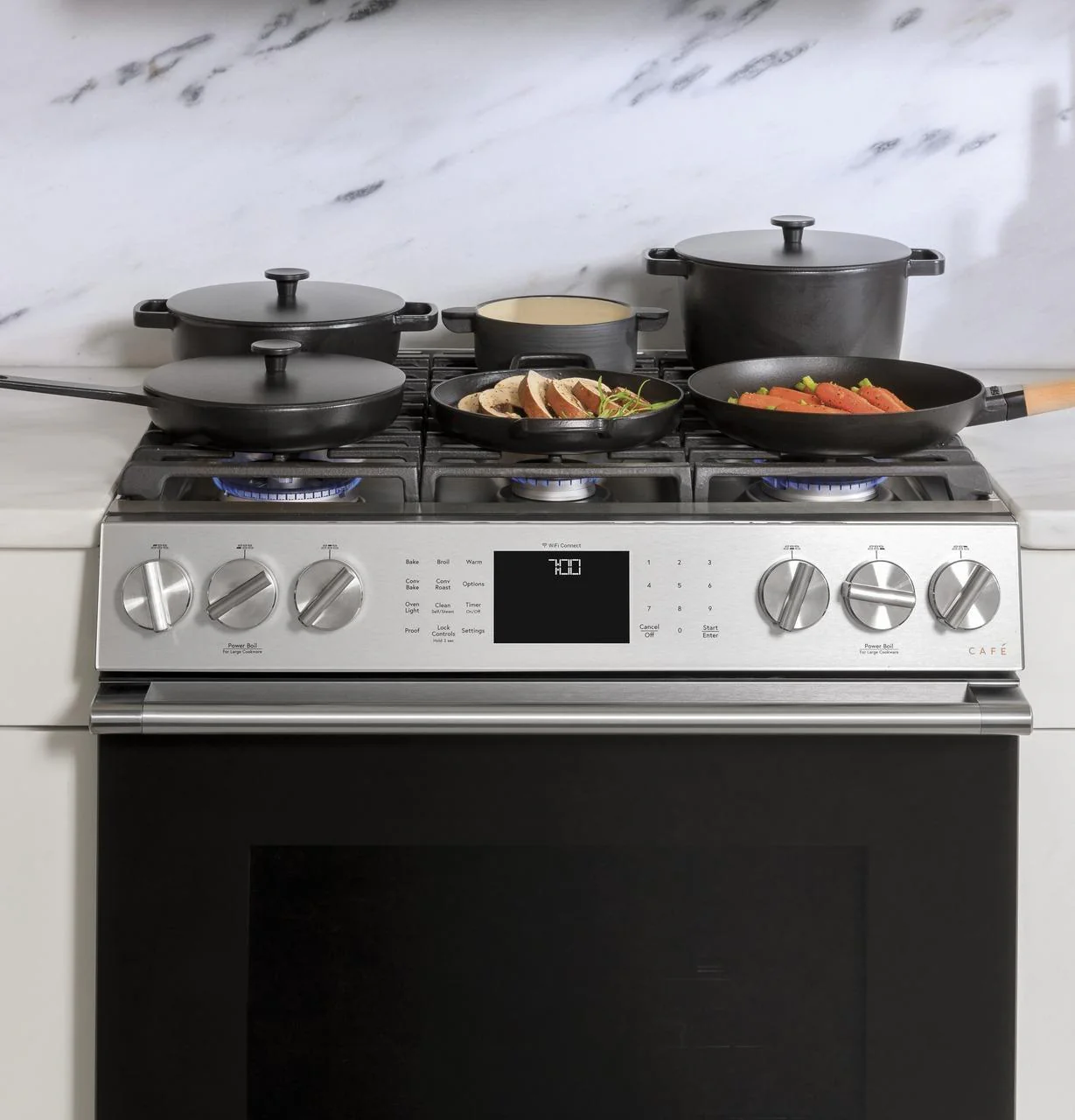 Cafe CGS700M2NS5 CAF(EBACK)™ 30" Smart Slide-In, Front-Control, Gas Range with Convection Oven in Platinum Glass - Image 19