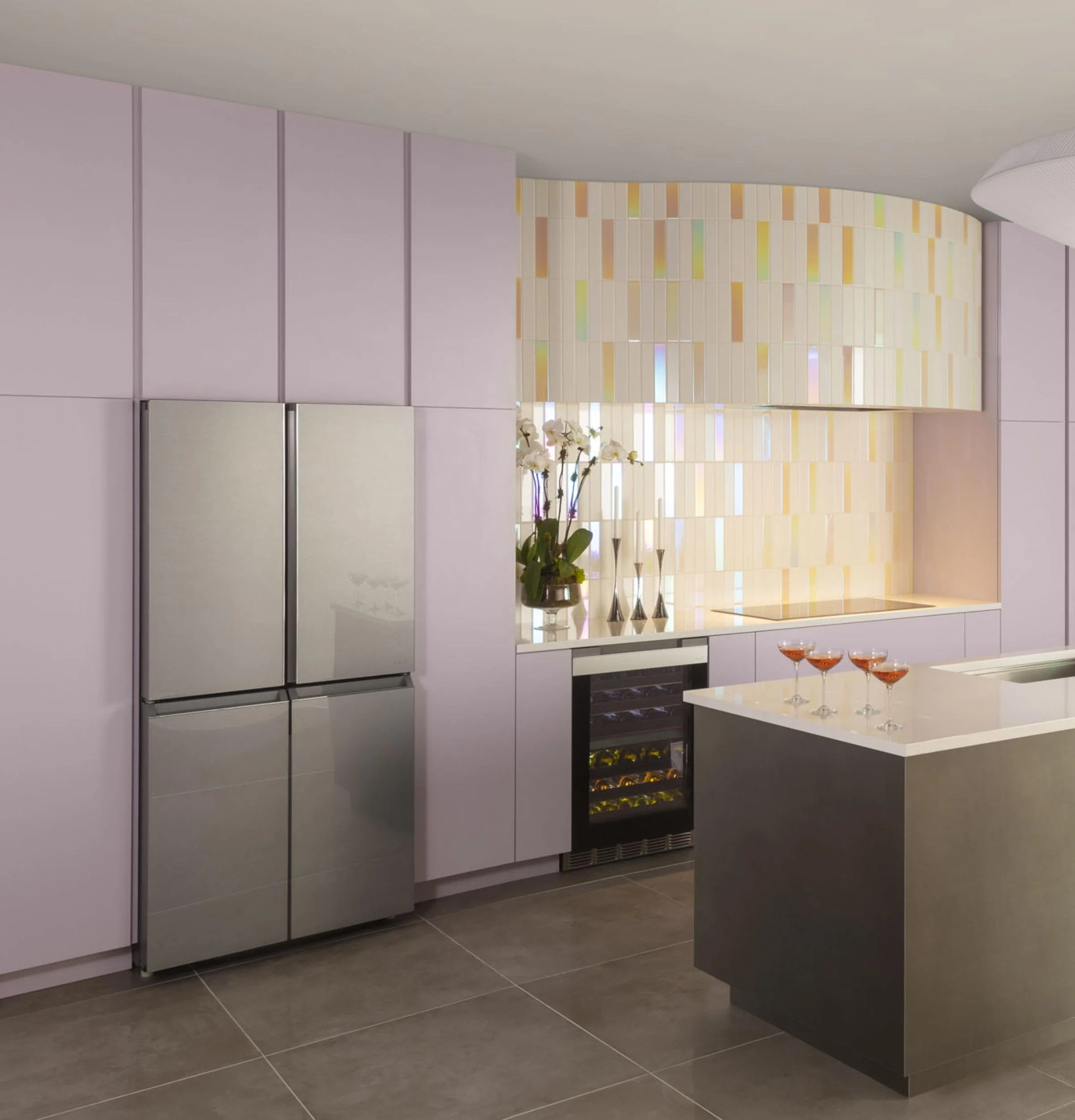 Cafe CHE23DM5WS5 CAF(EBACK)™ ENERGY STAR® 22.9 Cu. Ft. Smart Counter-Depth Quad-Door Refrigerator in Platinum Glass with Dual-Dispense AutoFill Pitcher - Image 32