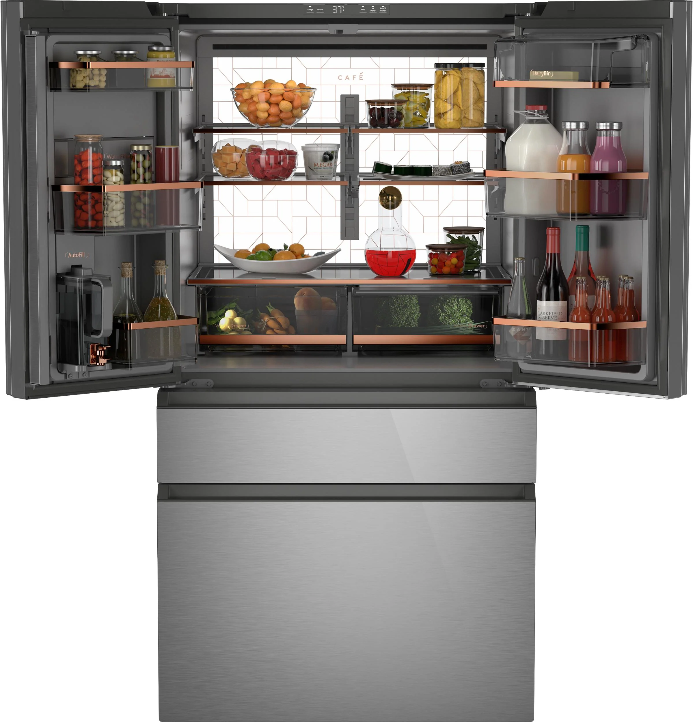 Cafe CJE23DM5WS5 CAF(EBACK)™ ENERGY STAR® 23.2 Cu. Ft. Smart Counter-Depth 4-Door French-Door Refrigerator in Platinum Glass With Dual-Dispense AutoFill Pitcher - Image 6