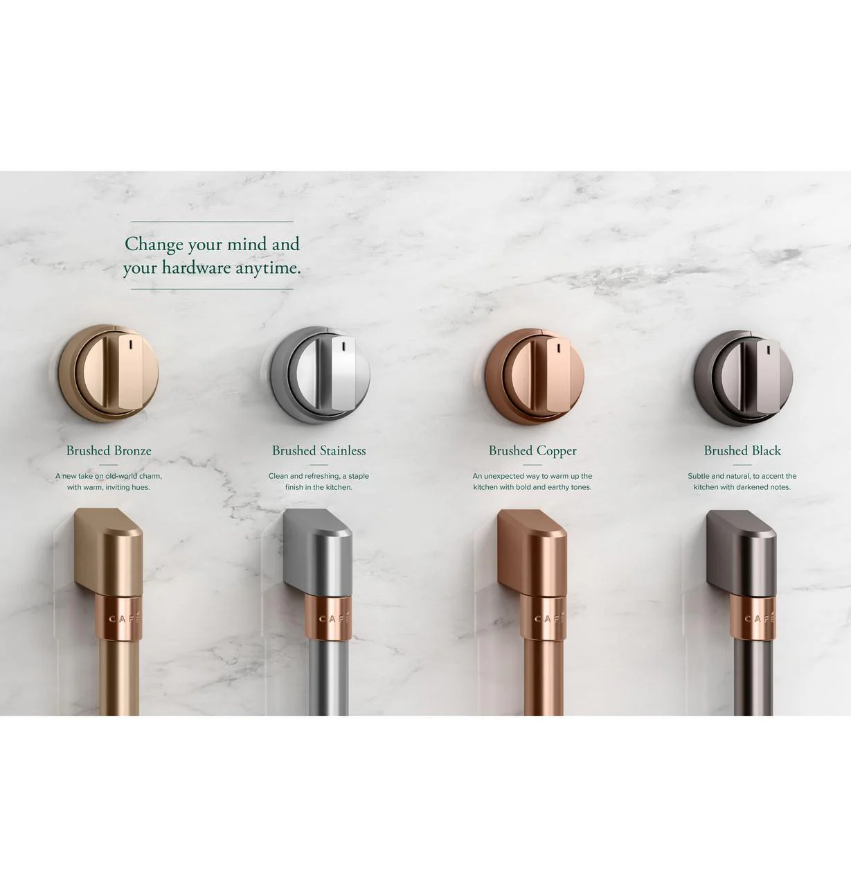 Cafe CXPR8HKPMBZ CAF(EBACK)™ 48" Brushed Bronze Handle & Knob Set for Pro Range and Rangetop - Image 4