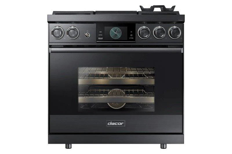 Dacor DOP36M94DPS 36" Pro Dual-Fuel Steam Range, Silver Stainless Steel, Liquid Propane - Image 2
