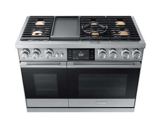Dacor DOP48M96DPS 48" Pro Dual-Fuel Steam Range, Silver Stainless Steel, LiquidPropane - Image 3