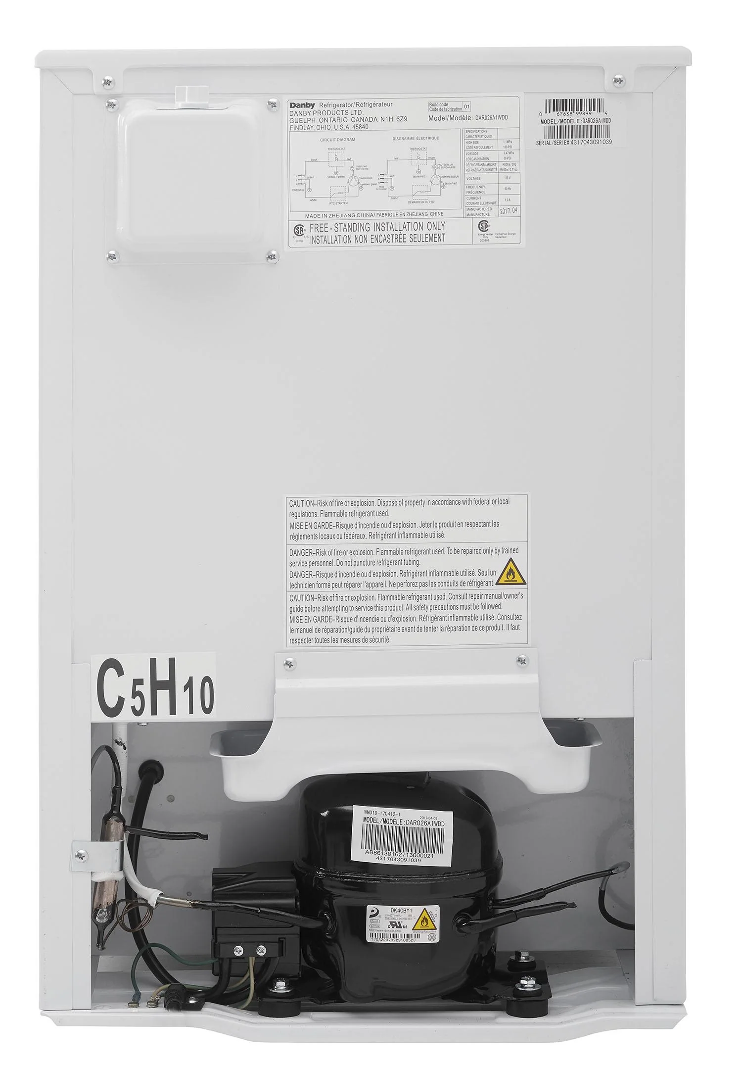 DAR026A1WDD Danby 2.6 cu. ft. Compact Fridge in White - Image 7