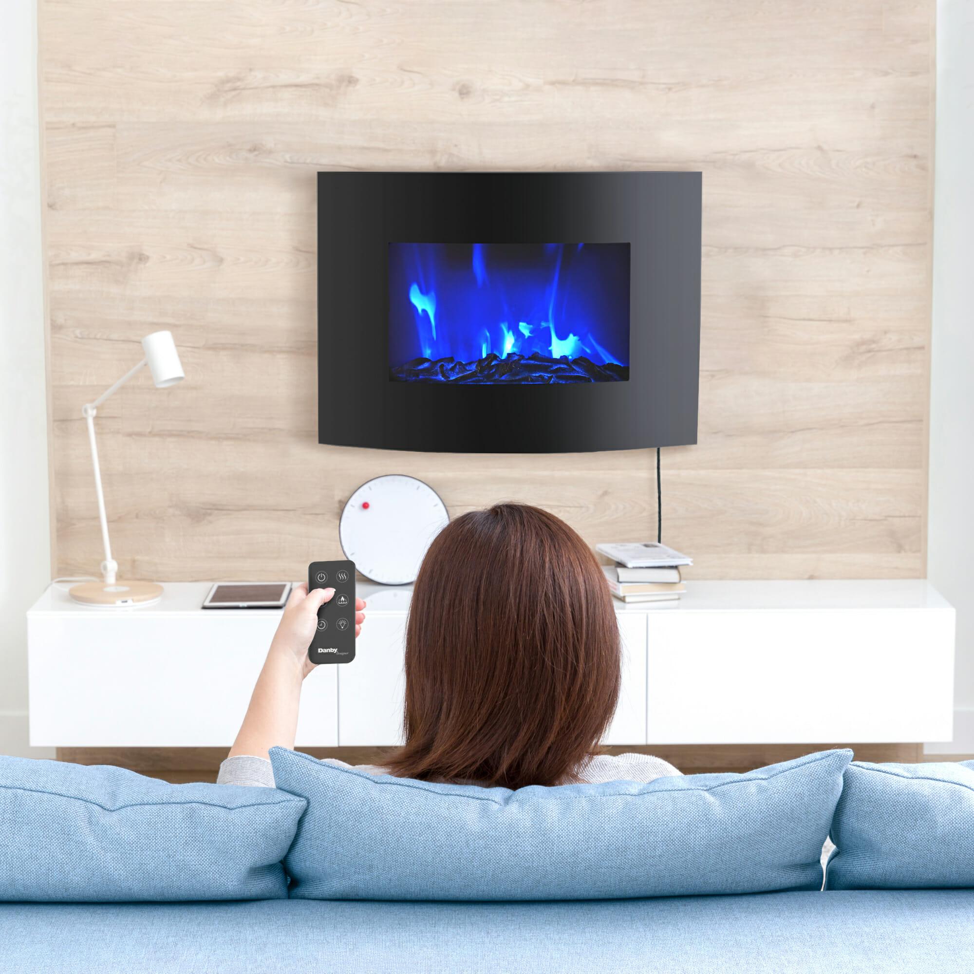 DDEF02213BD13 Danby Designer 22 Wall Mount Electric Fireplace in Black - Image 12