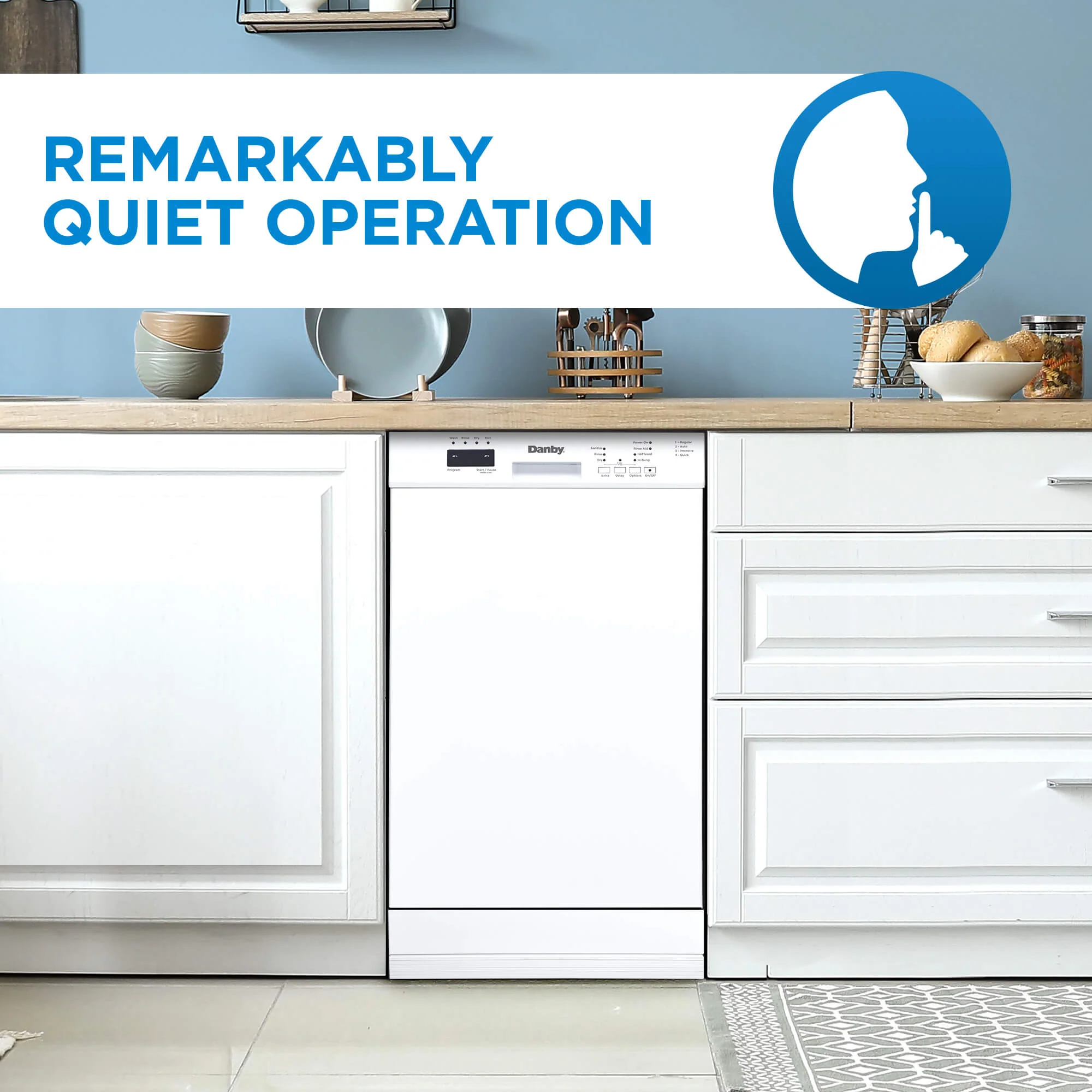 DDW18D1EW Danby 18 Wide Built-in Dishwasher in White - Image 5