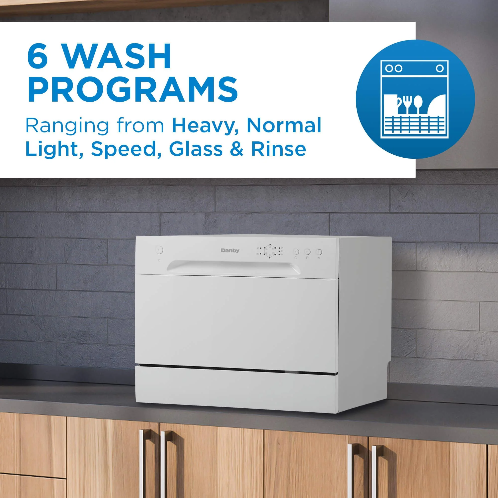DDW621WDB Danby 6 Place Setting Countertop Dishwasher in White - Image 6