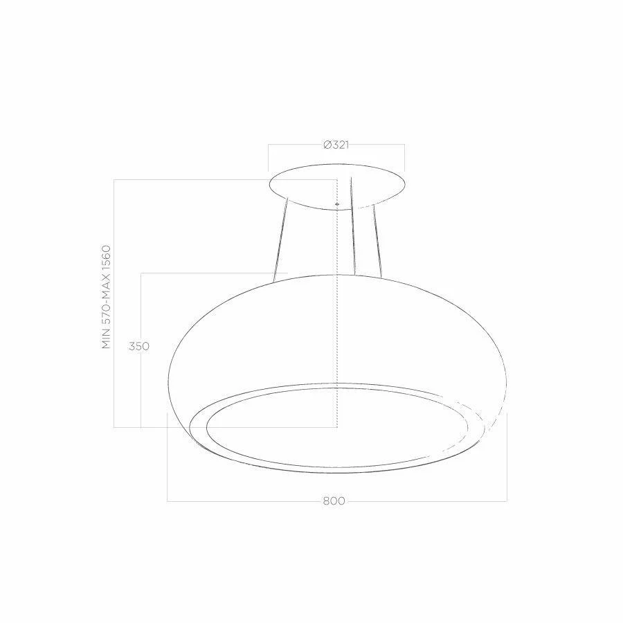 Elica ESS432SS SEASHELL Island Range Hood 31 1/2 wide - 400CFM - Image 2