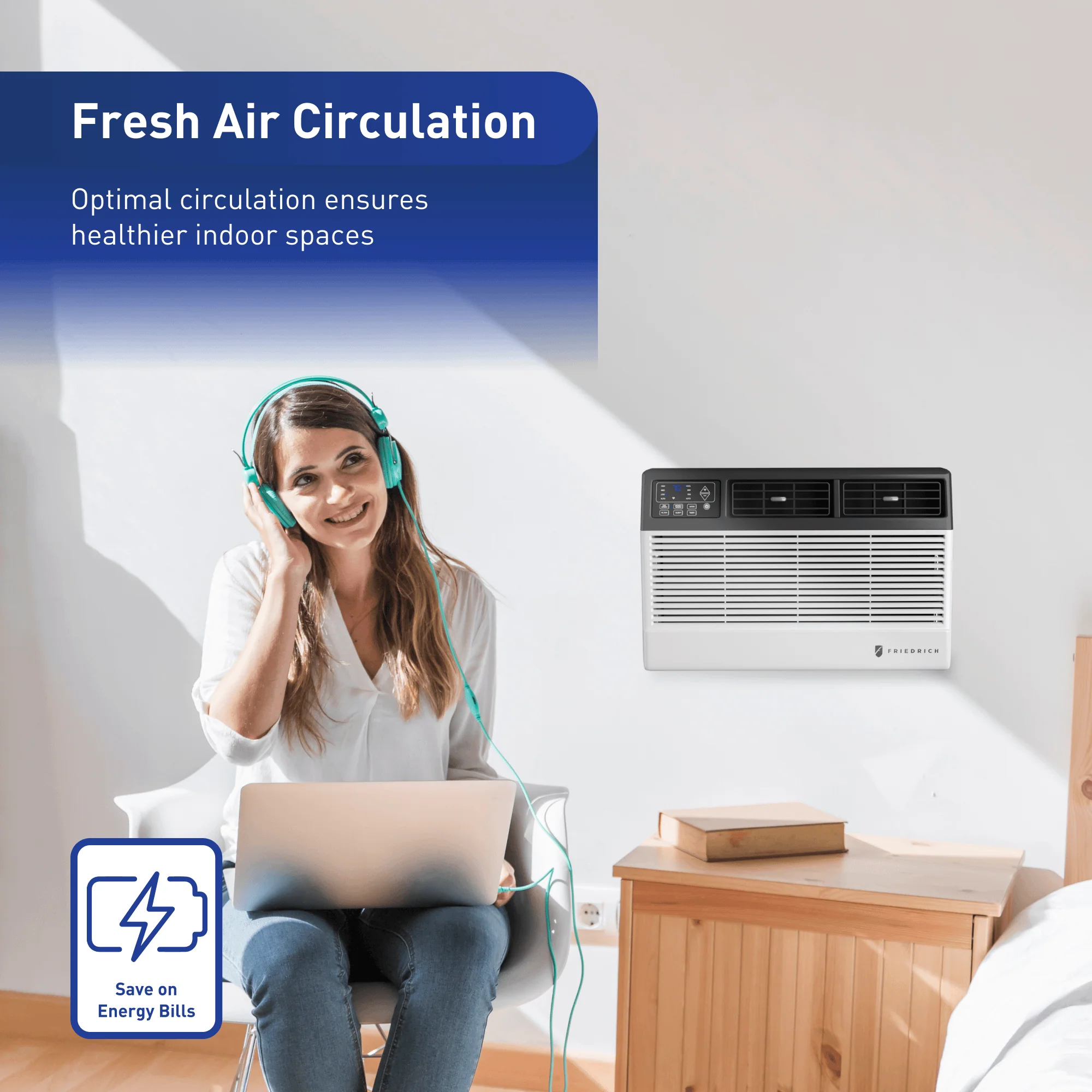 CCW06B10C Friedrich Chill Premier 6,000 BTU 115V Smart Window/Wall Air Conditioner - Cool Only - Image 9
