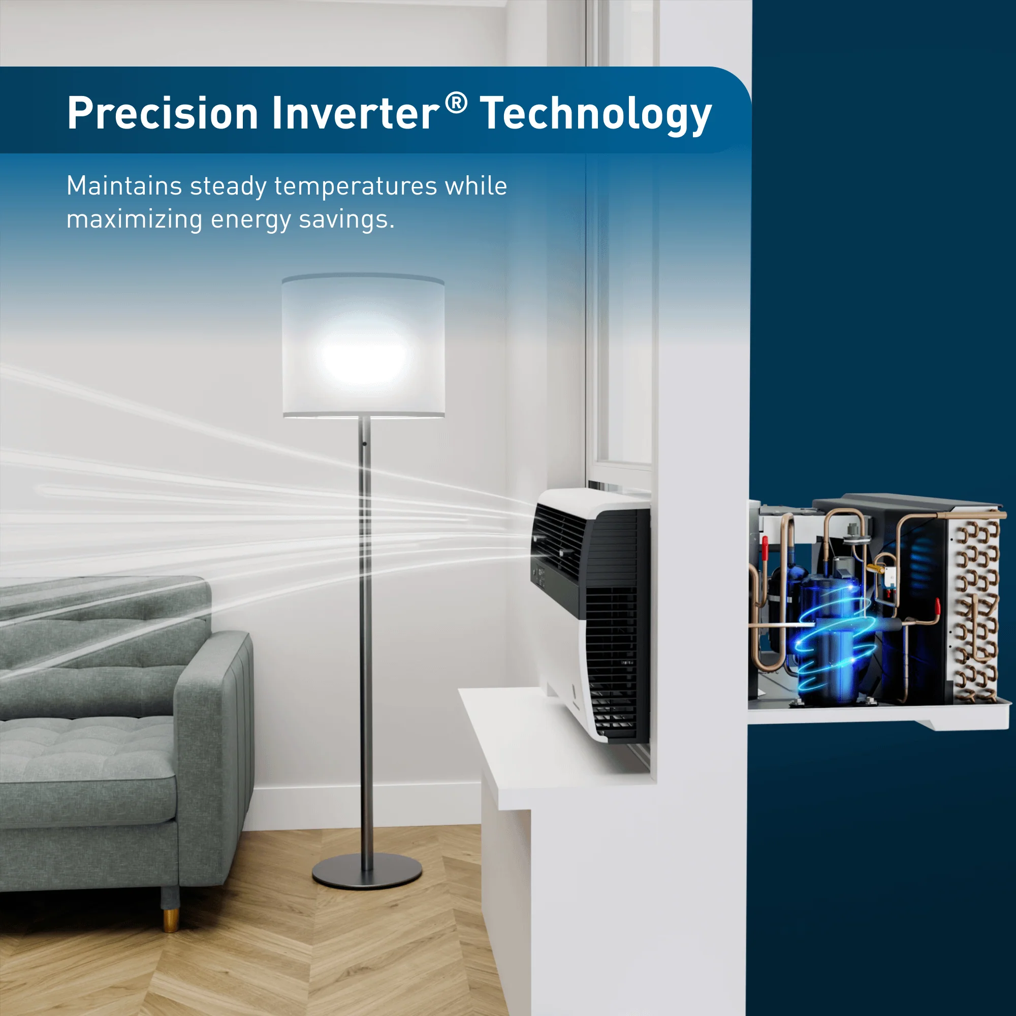 KHVM24B34A Friedrich K hl Inverter 24,000 BTU 230V Smart Window/Wall Air Conditioner with Heat Pump - Image 9
