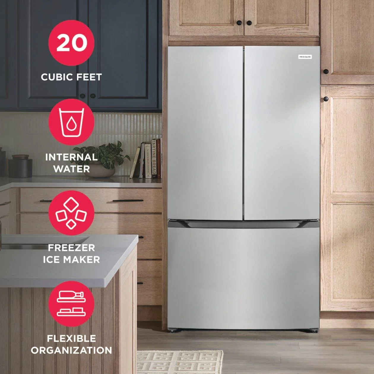 Frigidaire FRFG2011AV 20 Cu. Ft. Counter-Depth French Door Refrigerator - Image 6