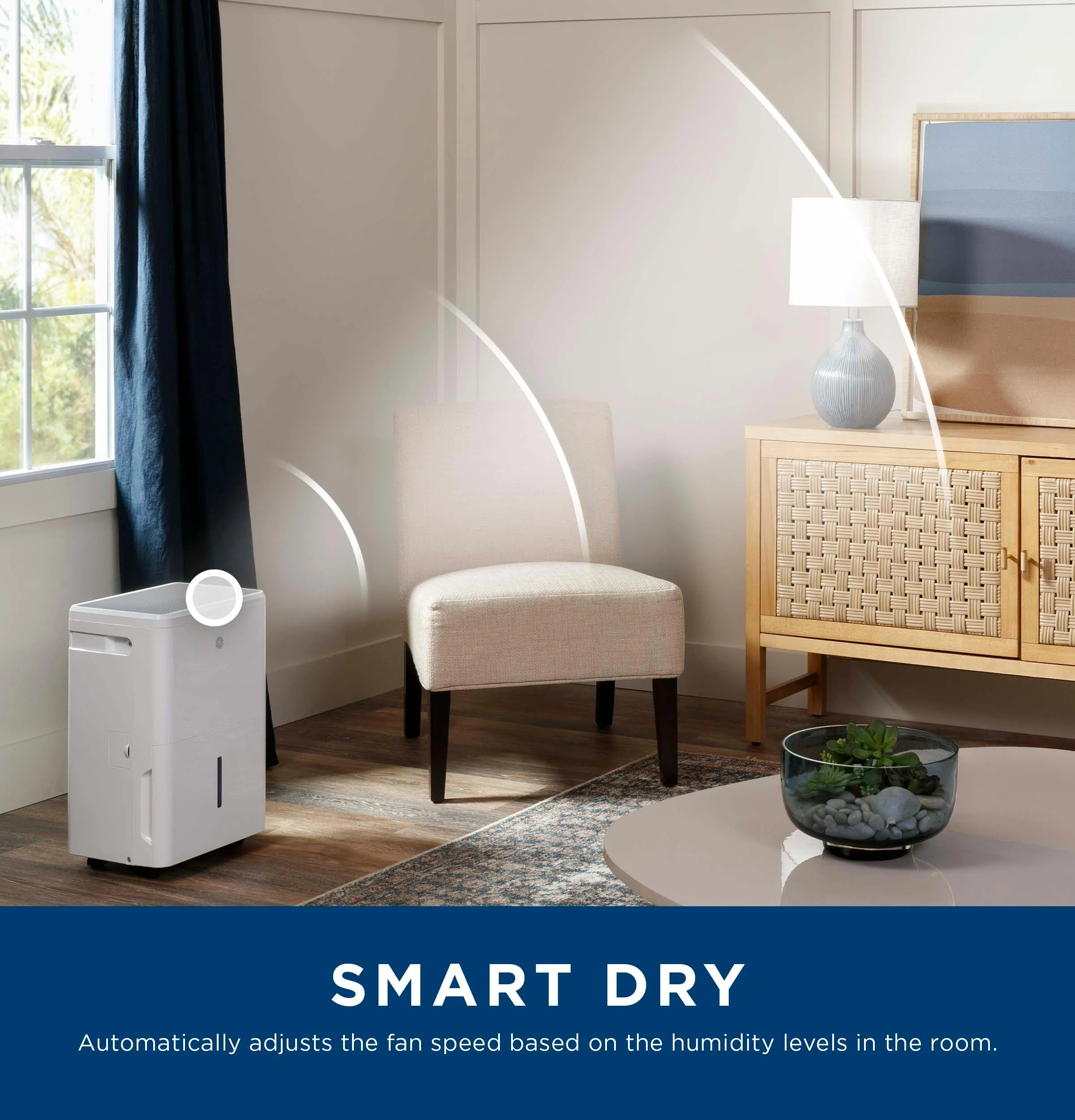 ADYR22LC GE® 22 Pint Portable Dehumidifier with Smart Dry for Damp Spaces - Image 9