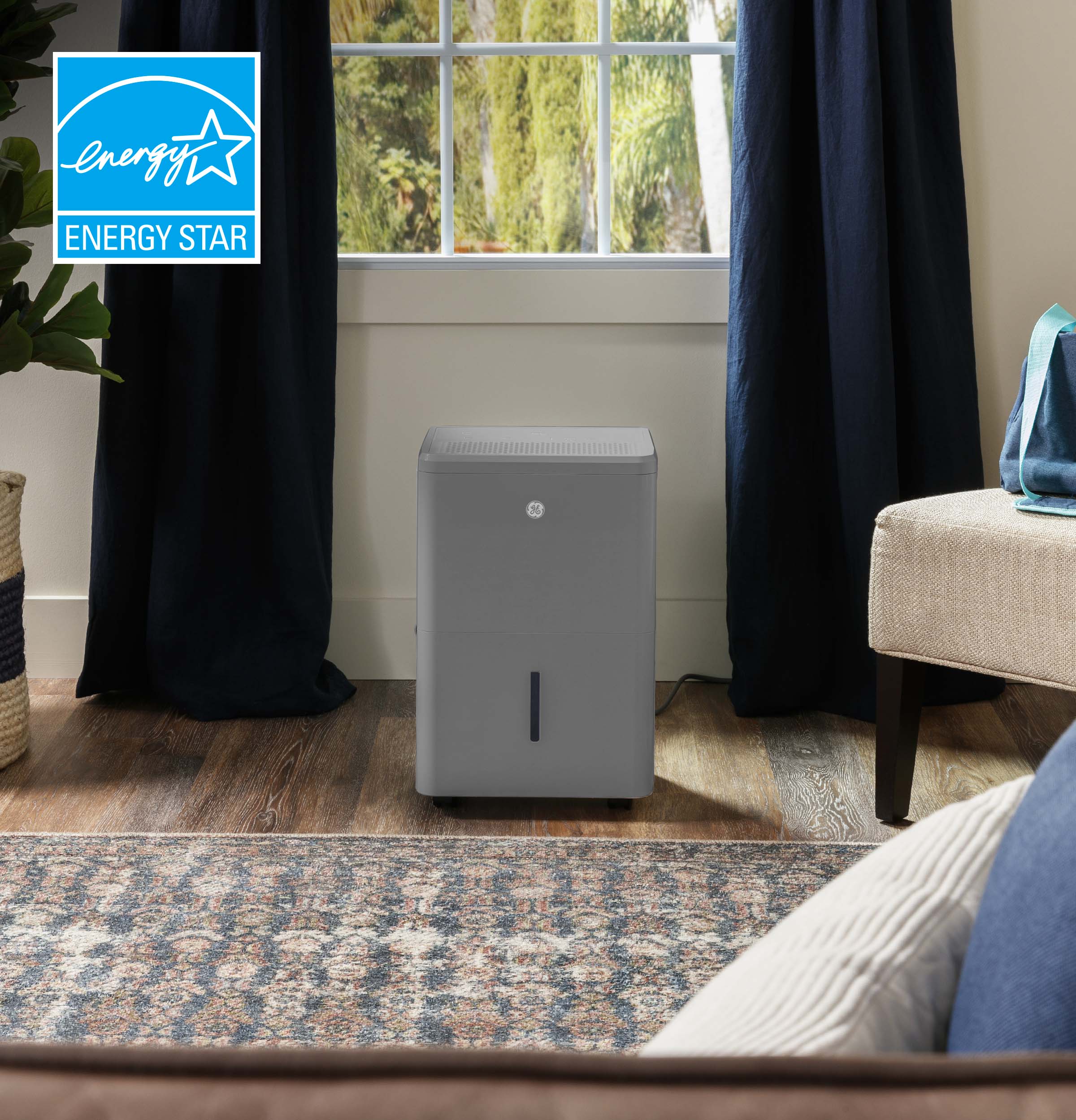 APYR50LC GE® ENERGY STAR® 50 Pint Portable Dehumidifier with Built-in Pump and Smart Dry for Wet Spaces - Image 3