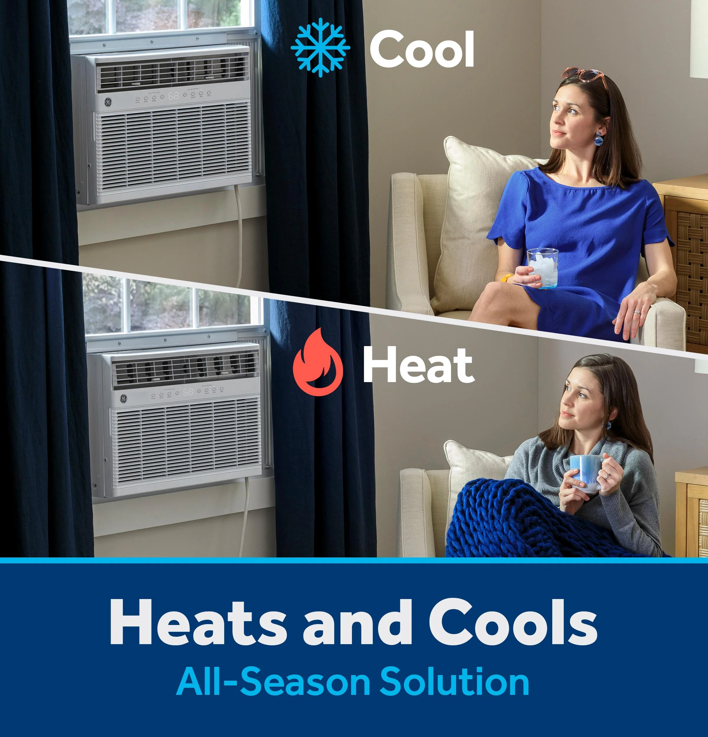 AWGP12WWF GE® ENERGY STAR® 11,000 BTU Smart Heat/Cool with Heat Pump Electronic Window Air Conditioner for Large Rooms up to 550 sq. ft. - Image 3