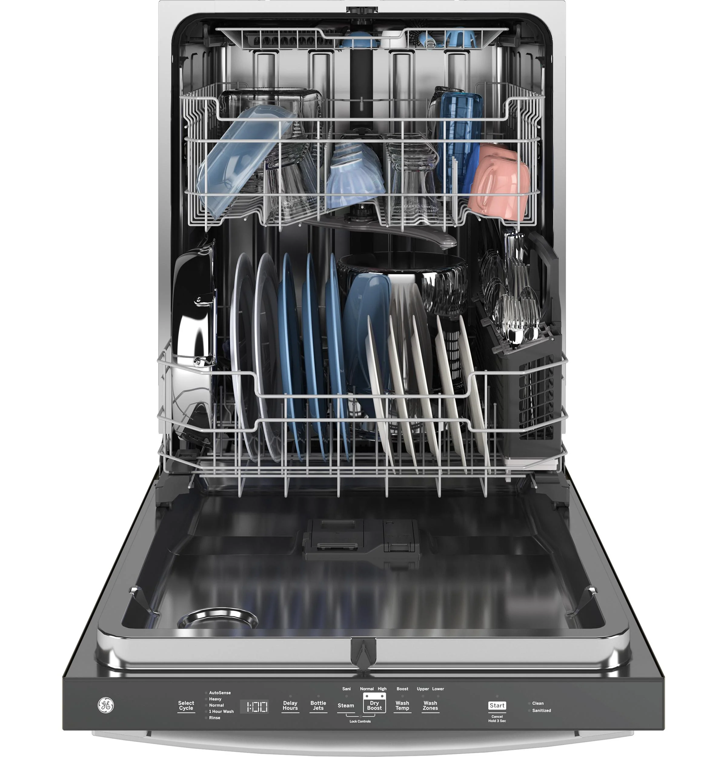 GDT670SGVWW GE® ENERGY STAR® Top Control with Stainless Steel Interior Dishwasher with Sanitize Cycle - Image 3