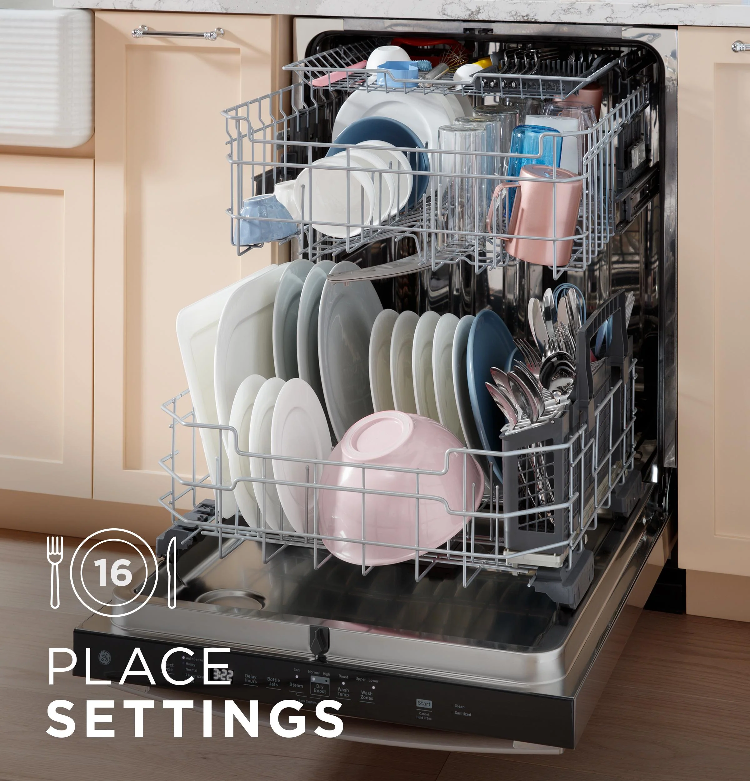 GDT670SMVES GE® ENERGY STAR® Top Control with Stainless Steel Interior Dishwasher with Sanitize Cycle - Image 16