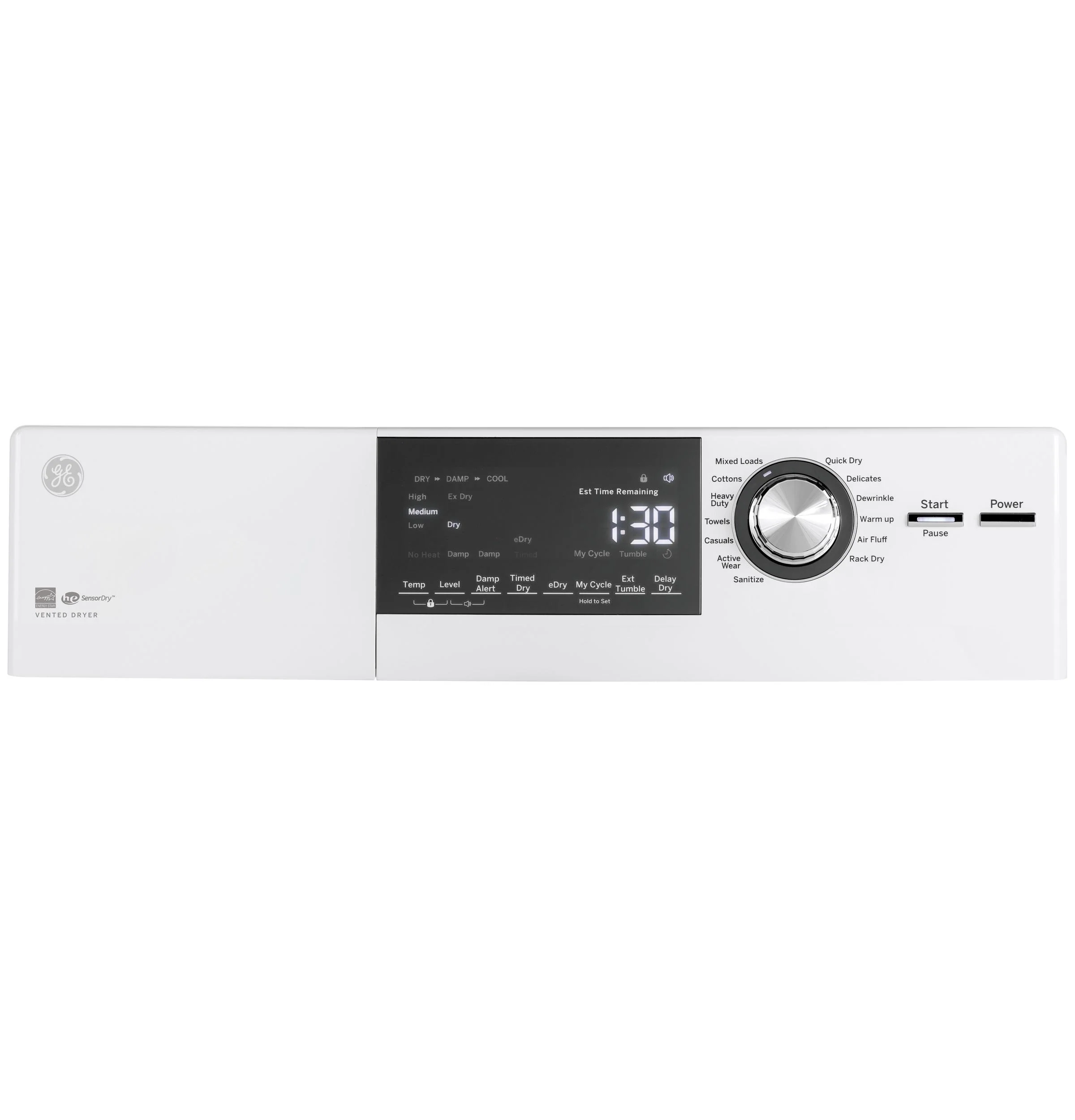 GFD14ESSNWW GE® ENERGY STAR® 24" 4.3 Cu.Ft. Front Load Vented Electric Dryer with Stainless Steel Basket - Image 2